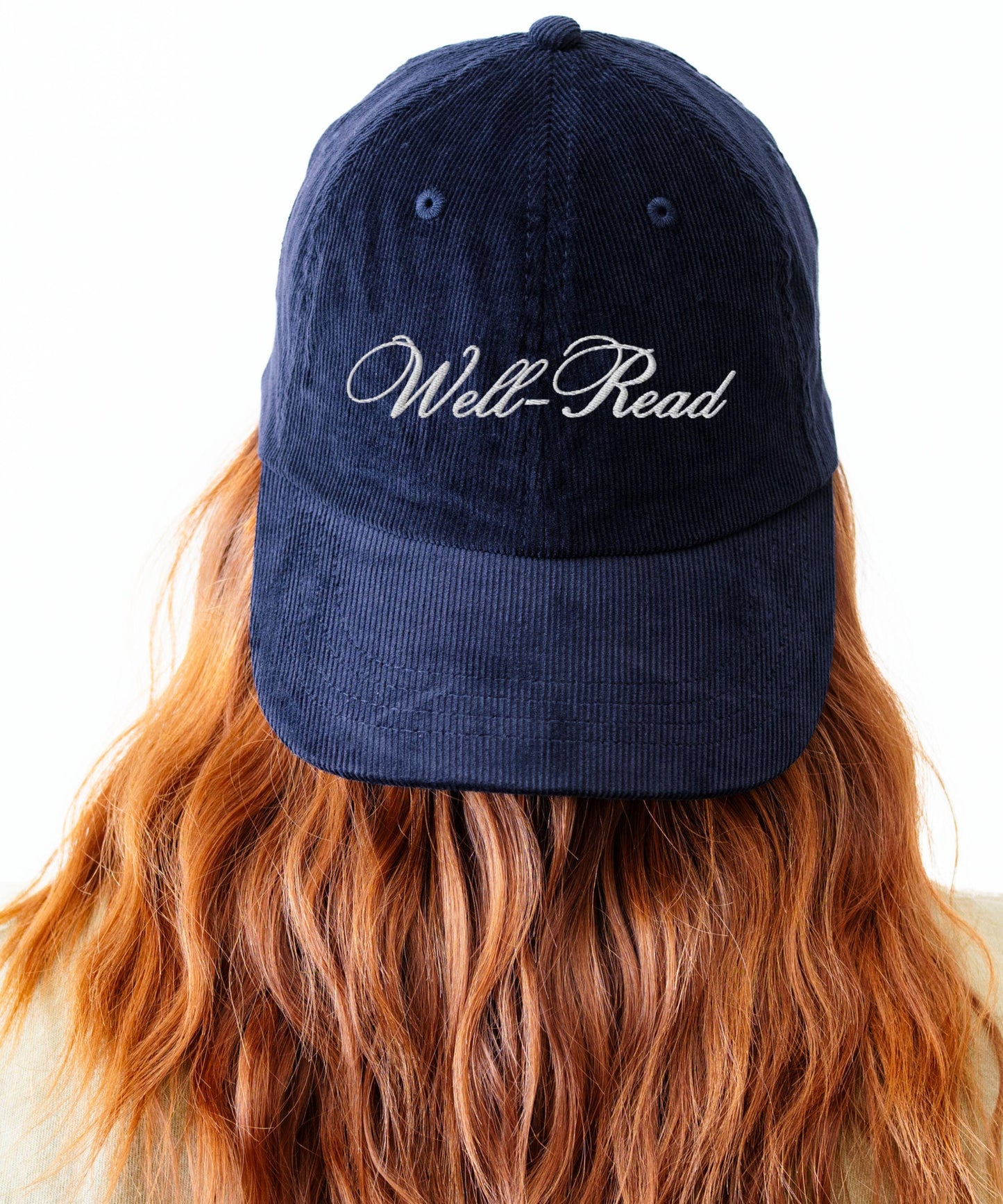 Well-Read Embroided Corduroy Hat, Bookish Hat for Fall Gift for Booklovers, Well Read Woman, Booklover Hat, Bookish Things, Feminist Gifts