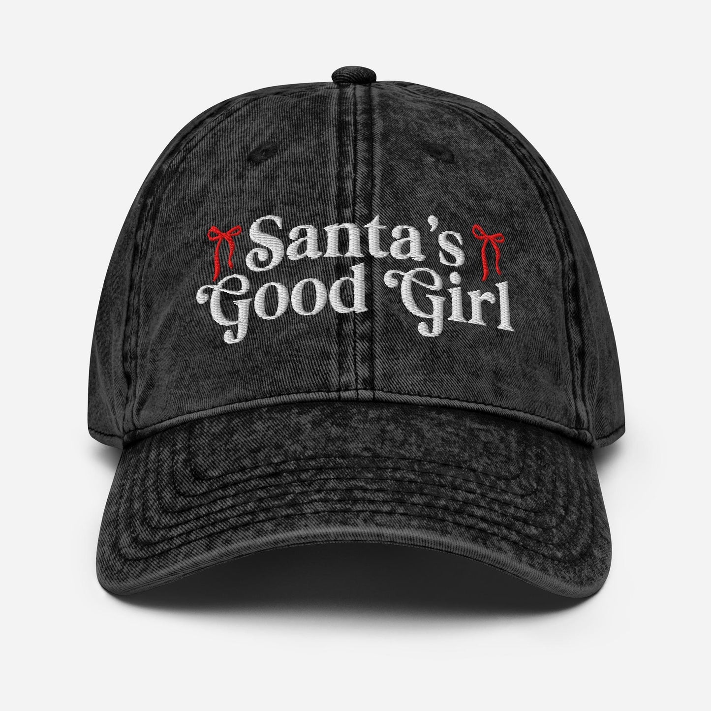 Santa's Good Girl Vintage Cotton Twill Cap, Bookish Hat