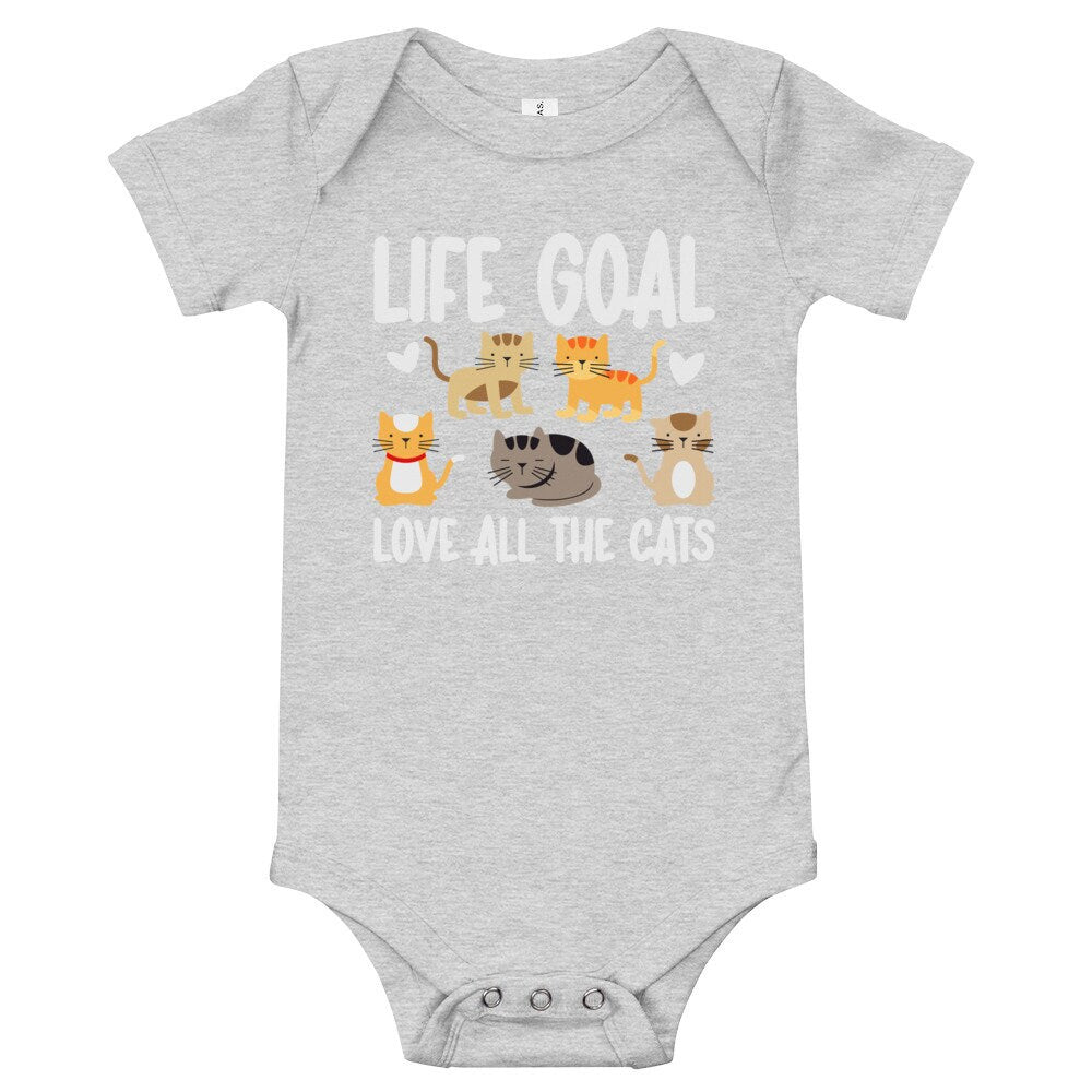 Cat Shirt for Girls, Life Goal, Love All The Cats, Youth Shirt for Cat Lover, Animal Lover Gift Girl, Cat Lover Gift, Kitten Shirt