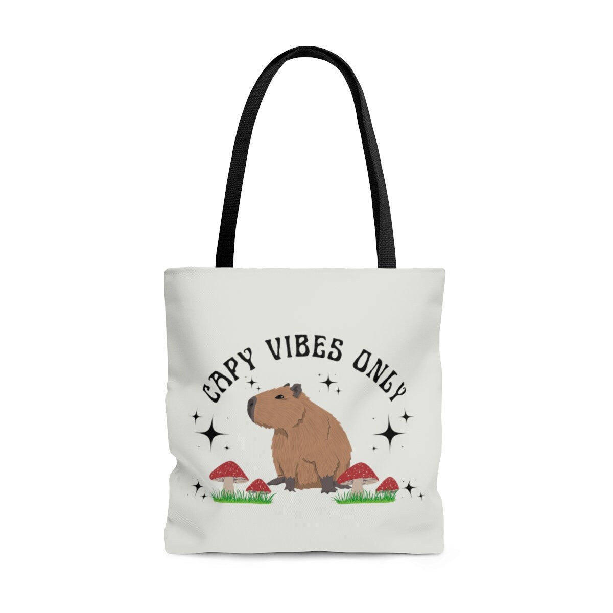 Capybara Tote Bag Capybara Gifts Mushroom Tote Bag Retro Tote Bag Capybara Capy Vibes Only Gifts For Teens Gift For Tweens Capybara Lover