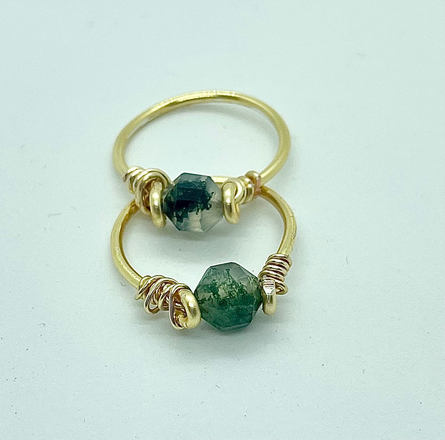 Moss Agate Ring, Forestcore Fairycore Jewelry Cottagecore Jewelry, Indie Jewelry, Goblincore Jewelry, Magical Forest Ring, Wire Wrapped Ring