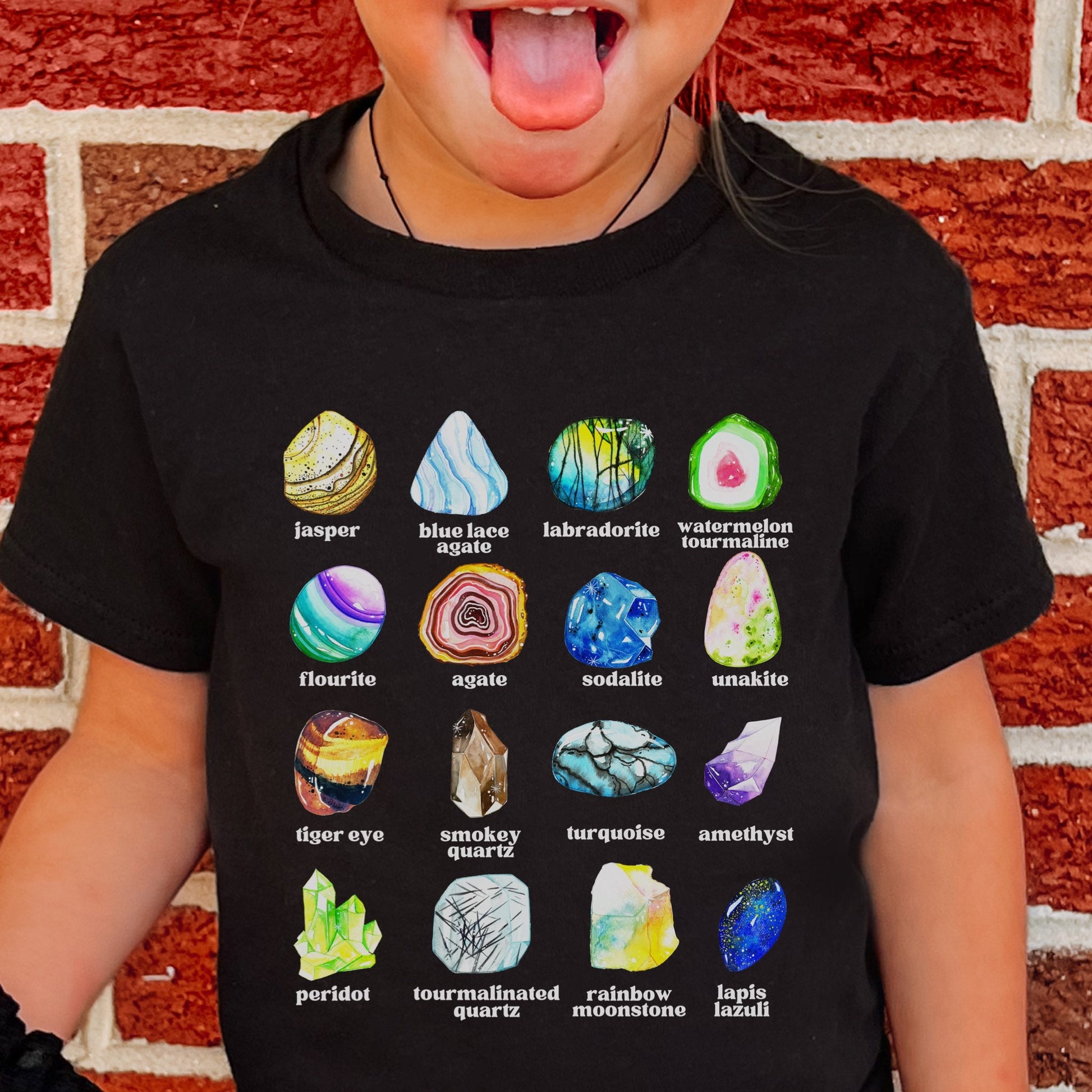 Kids Crystal T-shirts, Crystal Shirt For Toddlers, Gem and Mineral Shirt, Educational Gift Interactive Shirt For Kids, Mystical Shirt Girl