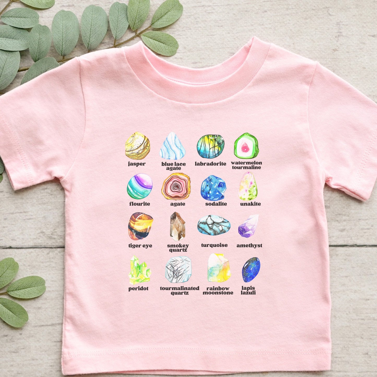 Kids Crystal T-shirts, Crystal Shirt For Toddlers, Gem and Mineral Shirt, Educational Gift Interactive Shirt For Kids, Mystical Shirt Girl
