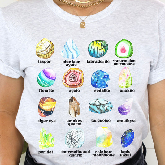 Crystal Shirt Mystical shirt Gemstone and Minerals Shirt Gift for Rock lovers Crystal Lover Gift Geology Shirt Science Shirt Crystal Tee
