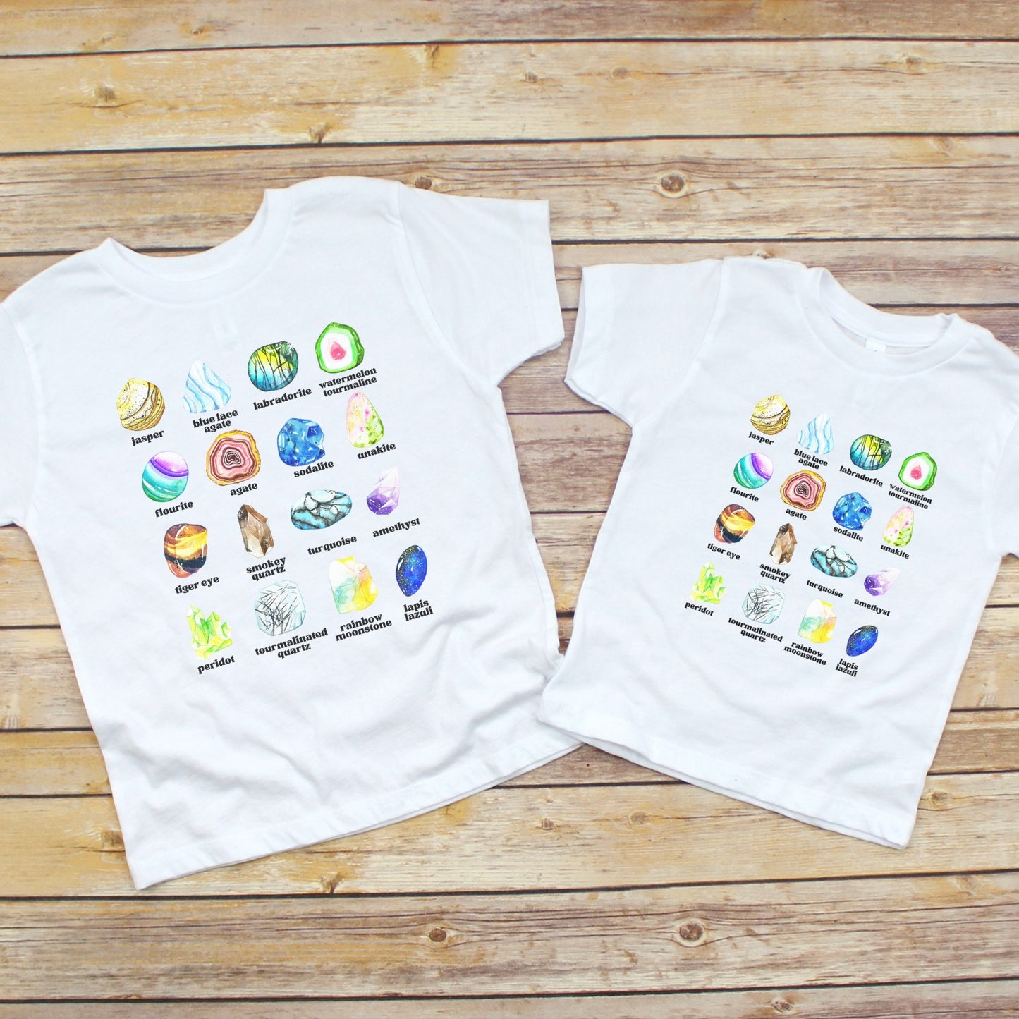 Kids Crystal T-shirts, Crystal Shirt For Toddlers, Gem and Mineral Shirt, Educational Gift Interactive Shirt For Kids, Mystical Shirt Girl