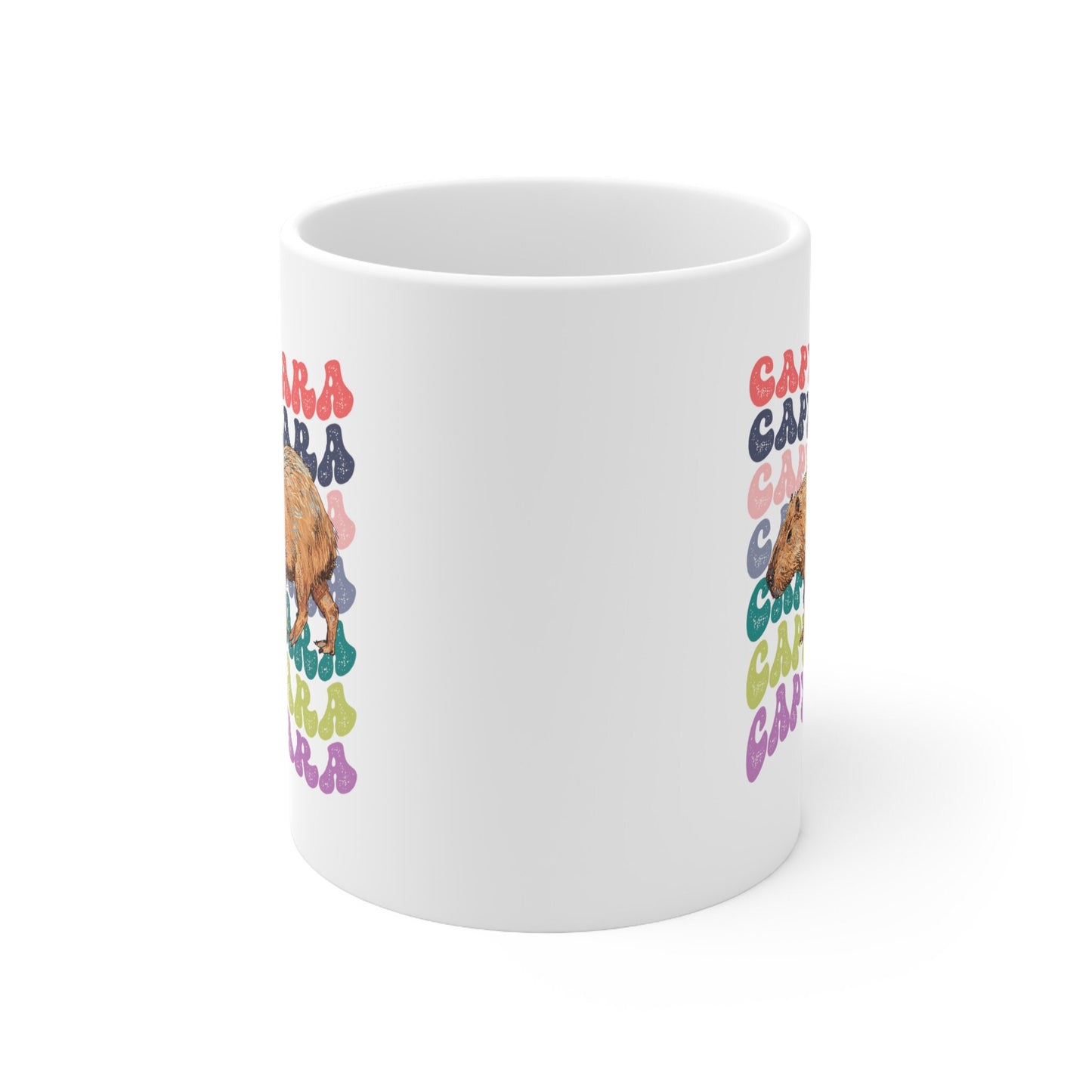 Capybara Mug, Capybara Gift, Capybara Lover, Capybara Coffee Mug, Large Coffee Mug, Retro Wavy Text Aesthetic Mug, 11oz Mug Mug, 15 Oz Mug,