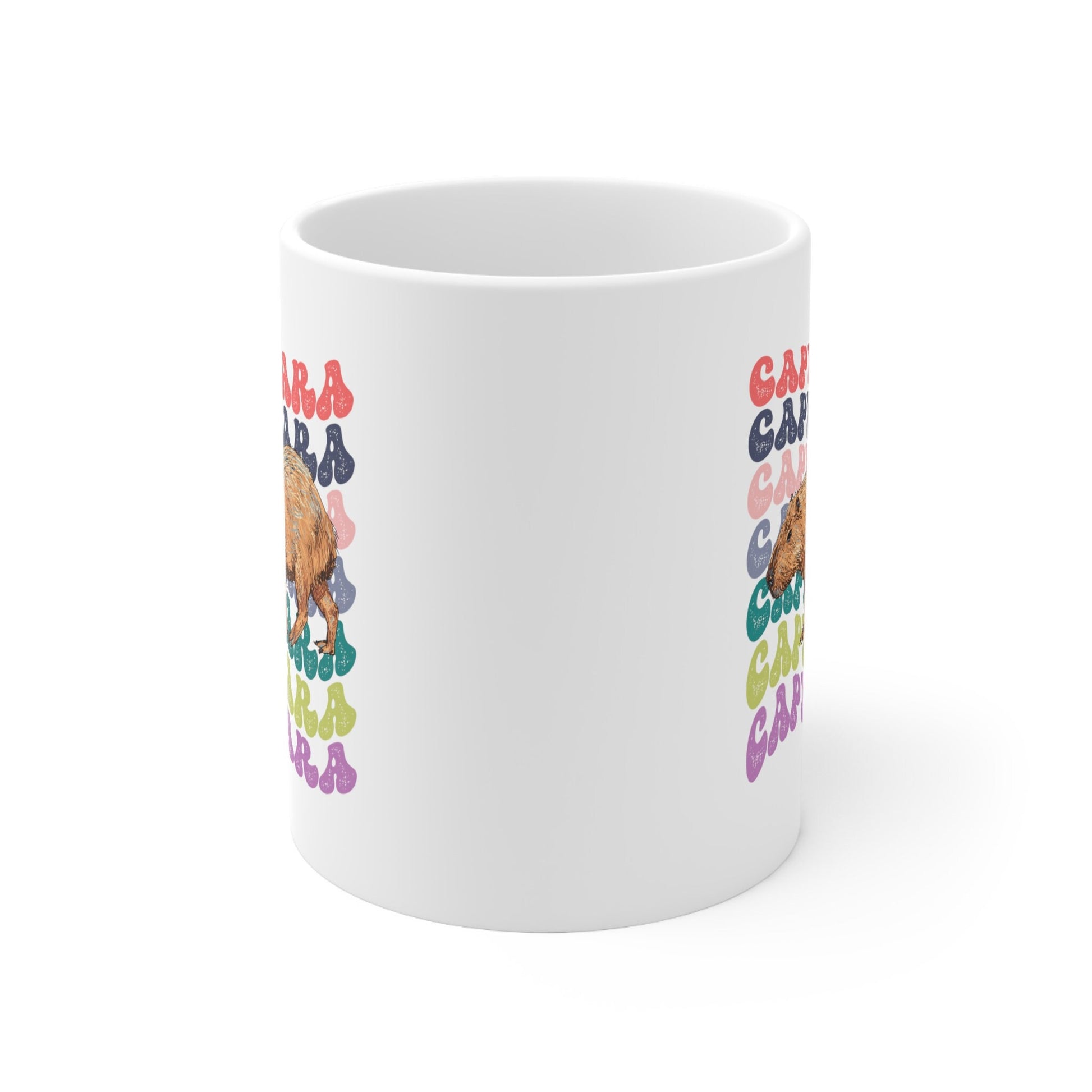 Capybara Mug, Capybara Gift, Capybara Lover, Capybara Coffee Mug, Large Coffee Mug, Retro Wavy Text Aesthetic Mug, 11oz Mug Mug, 15 Oz Mug,