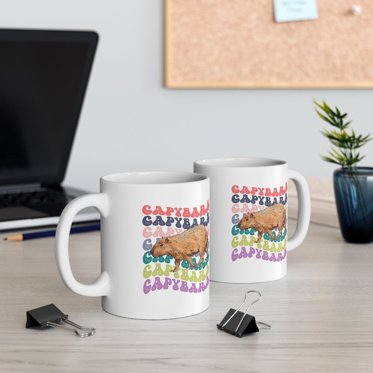 Capybara Mug, Capybara Gift, Capybara Lover, Capybara Coffee Mug, Large Coffee Mug, Retro Wavy Text Aesthetic Mug, 11oz Mug Mug, 15 Oz Mug,