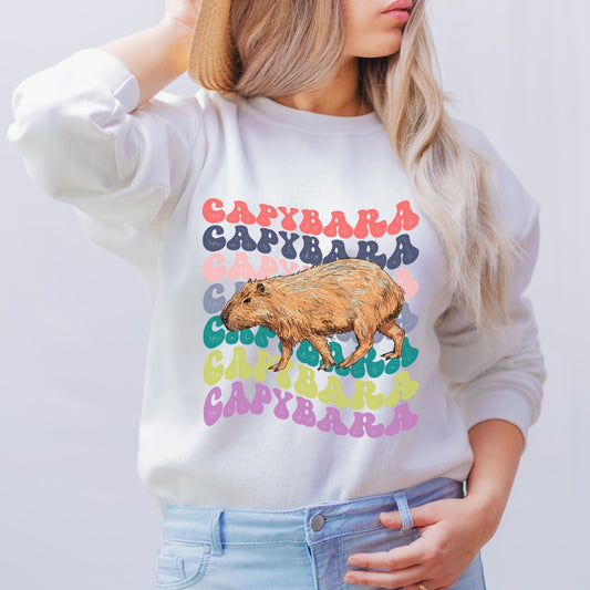 Capybara Shirt, Capybara Sweatshirt, Retro Crewnecks, Preppy Sweatshirt, Capybara Gift, Capybara Lover