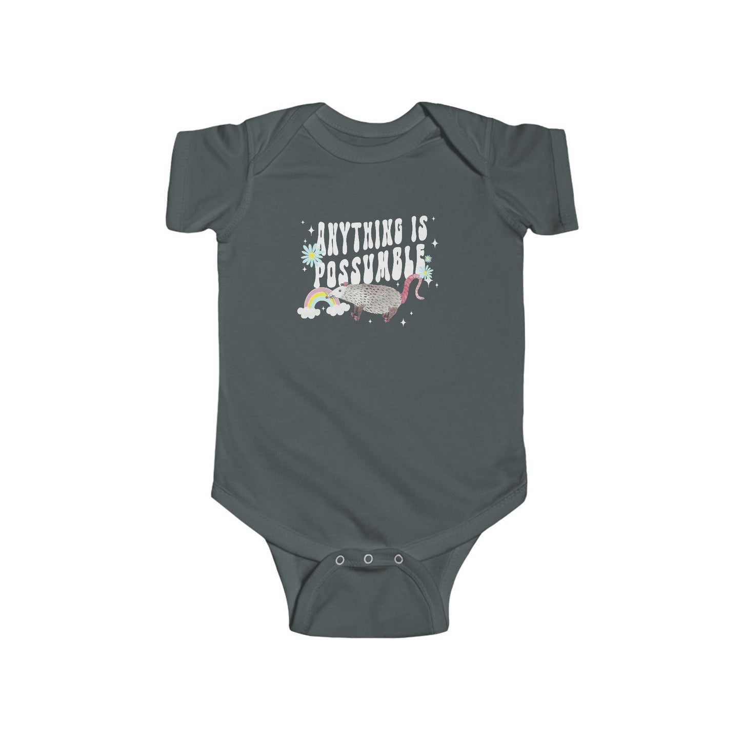 Possum Baby Bodysuit, Opossum Shirt for Infant, Rainbow Baby, Anything is Possumble, IVF Baby Clothes, Infertility Baby, Possum Clothes