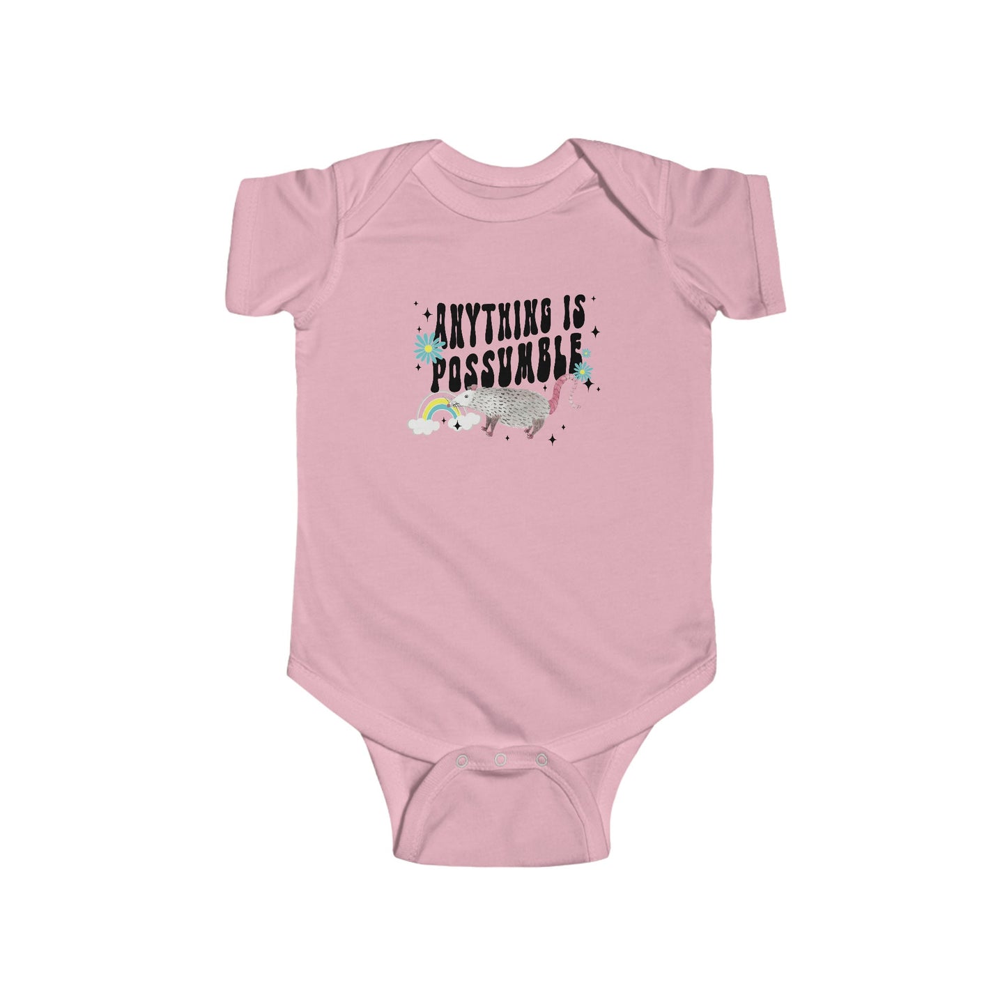 Possum Baby Bodysuit, Opossum Shirt for Infant, Rainbow Baby, Anything is Possumble, IVF Baby Clothes, Infertility Baby, Possum Clothes
