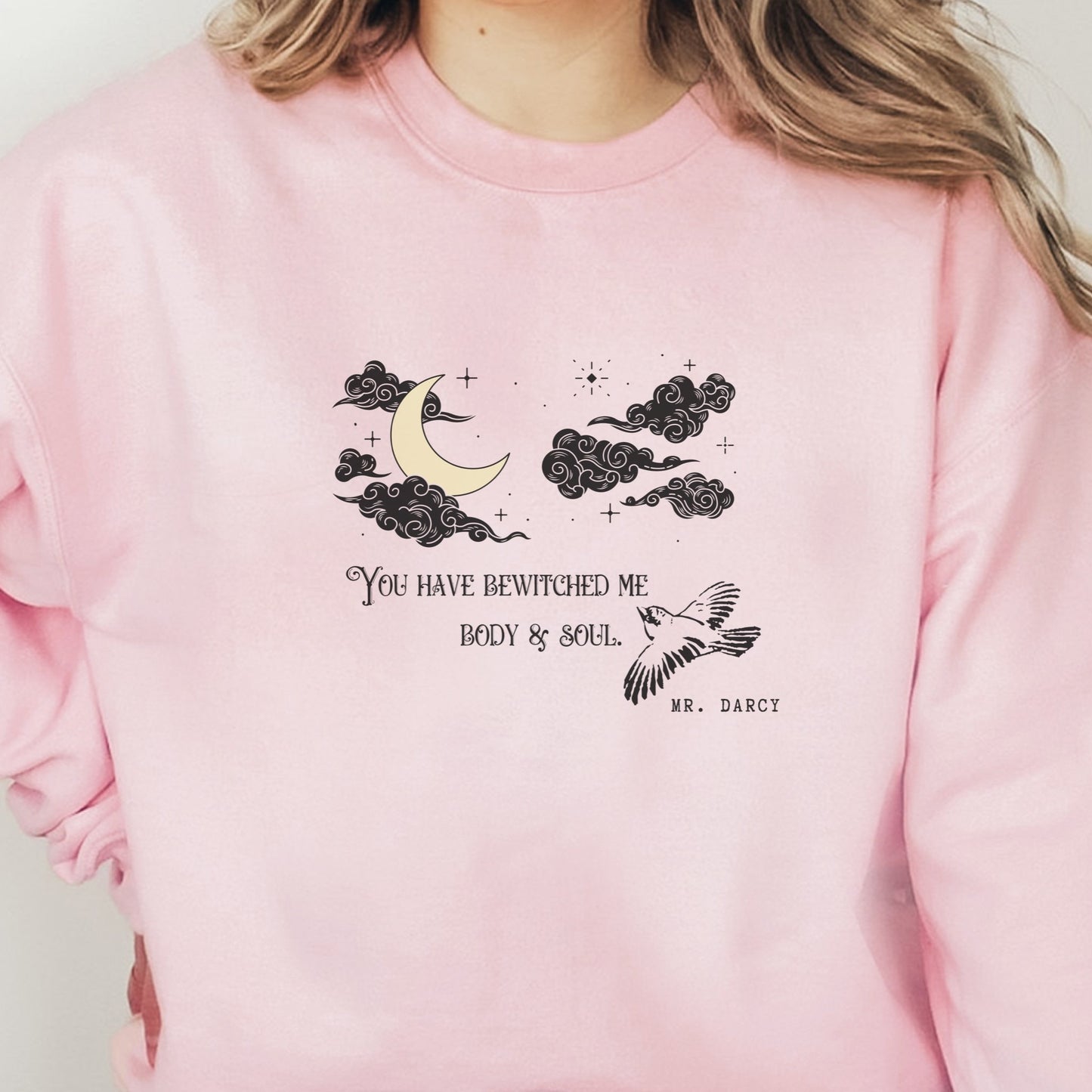 Jane Austen Shirt Mr Darcy Pride and Prejudice Mystical Bird Sweatshirt Jane Austen Gifts Literary Sweatshirt Bookish Shirt Light Academia