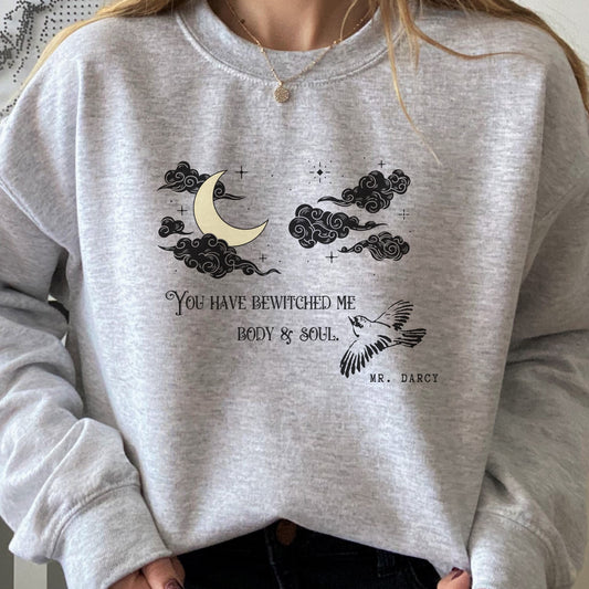 Jane Austen Shirt Mr Darcy Pride and Prejudice Mystical Bird Sweatshirt Jane Austen Gifts Literary Sweatshirt Bookish Shirt Light Academia