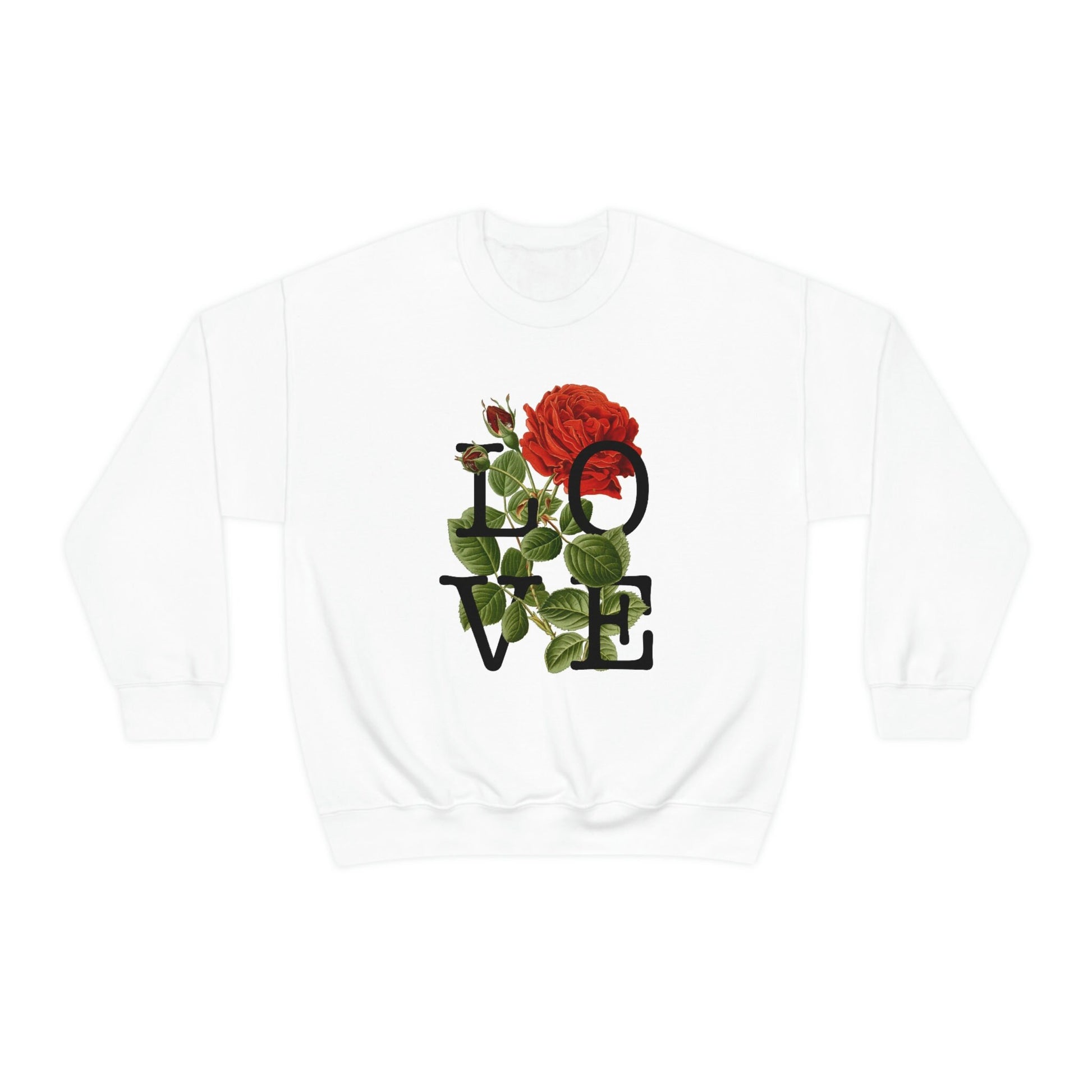Rose Love Valentine's Day Sweatshirt Cottage Core Clothes Cottagecore Sweatshirt Soft Goth Fairy Grunge Love Boho Botanical Flower Shirt