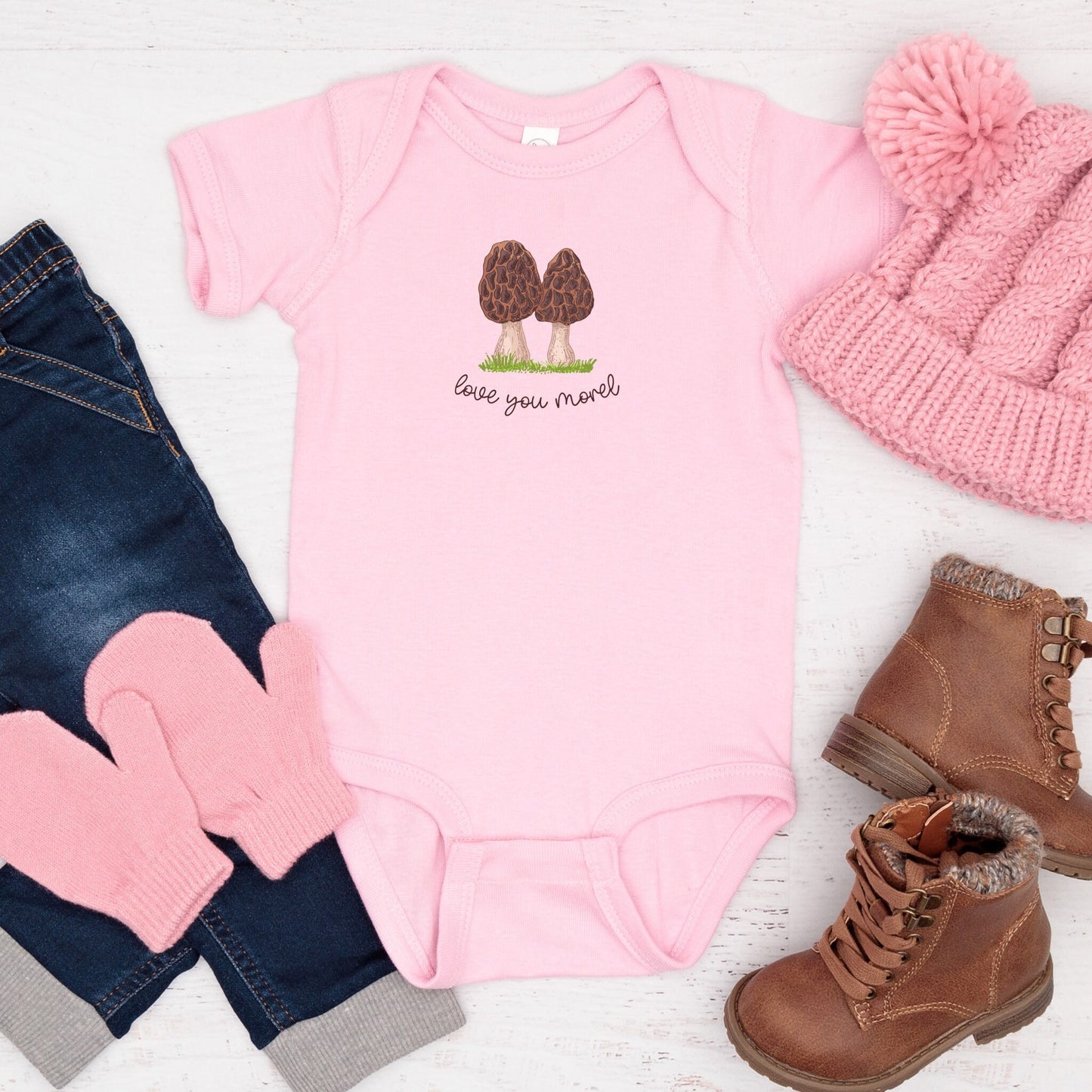 Mushroom Baby Clothes Forestcore Mushroom Baby Bodysuit Cottagecore Baby Mushroom Baby Shower Mushroom Gift Infant Bodysuit Love You Morel