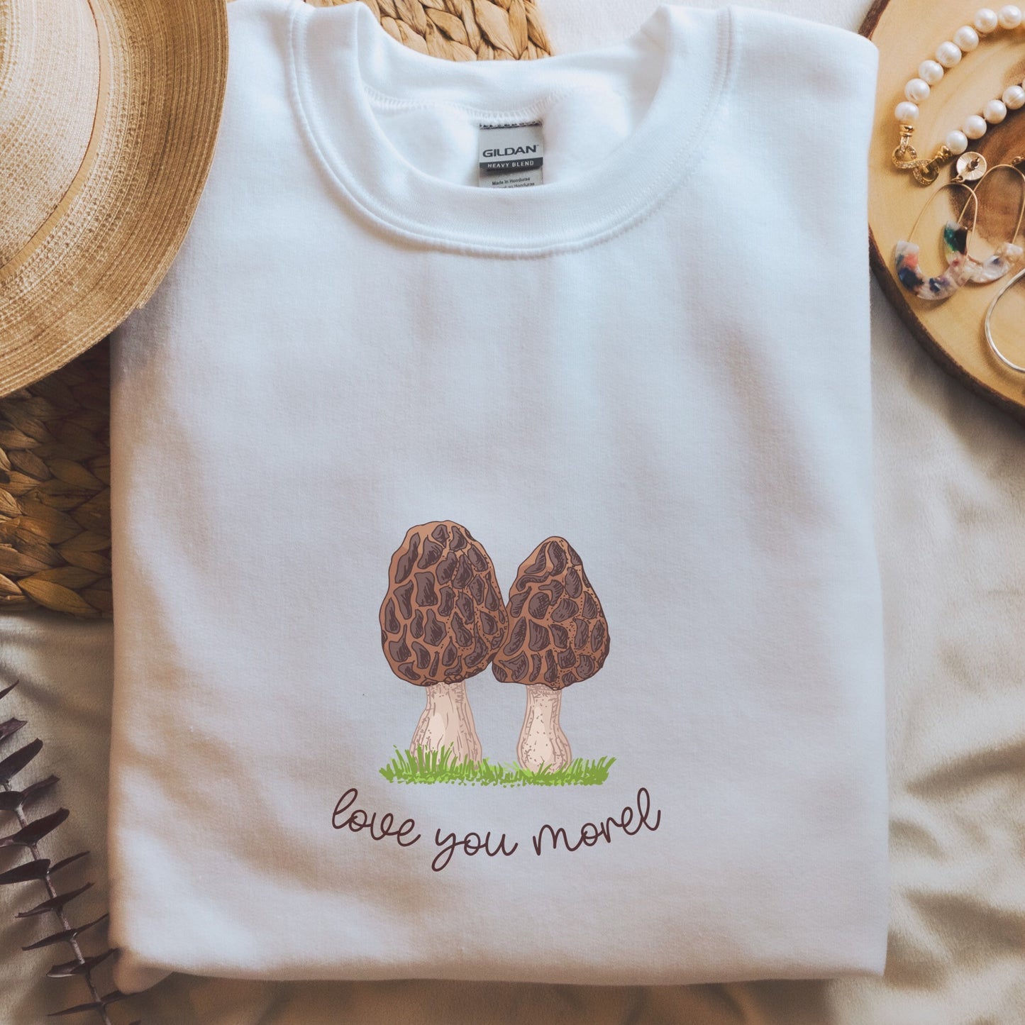 Mushroom Sweatshirt Morel Mushroom Cottage Core Clothes Love You Morel Mushroom Lovers Gift Couples Shirt Matching Mom Shirt