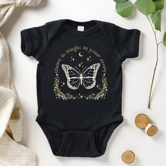 Butterfly Baby Bodysuit, There Is Magic In Your Story, Fairycore Baby Girl Clothes, Cottagecore Baby, IVF Baby Bodysuit, Rainbow Baby Outfit