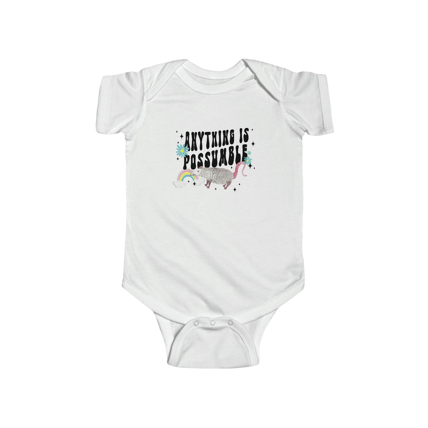 Possum Baby Bodysuit, Opossum Shirt for Infant, Rainbow Baby, Anything is Possumble, IVF Baby Clothes, Infertility Baby, Possum Clothes