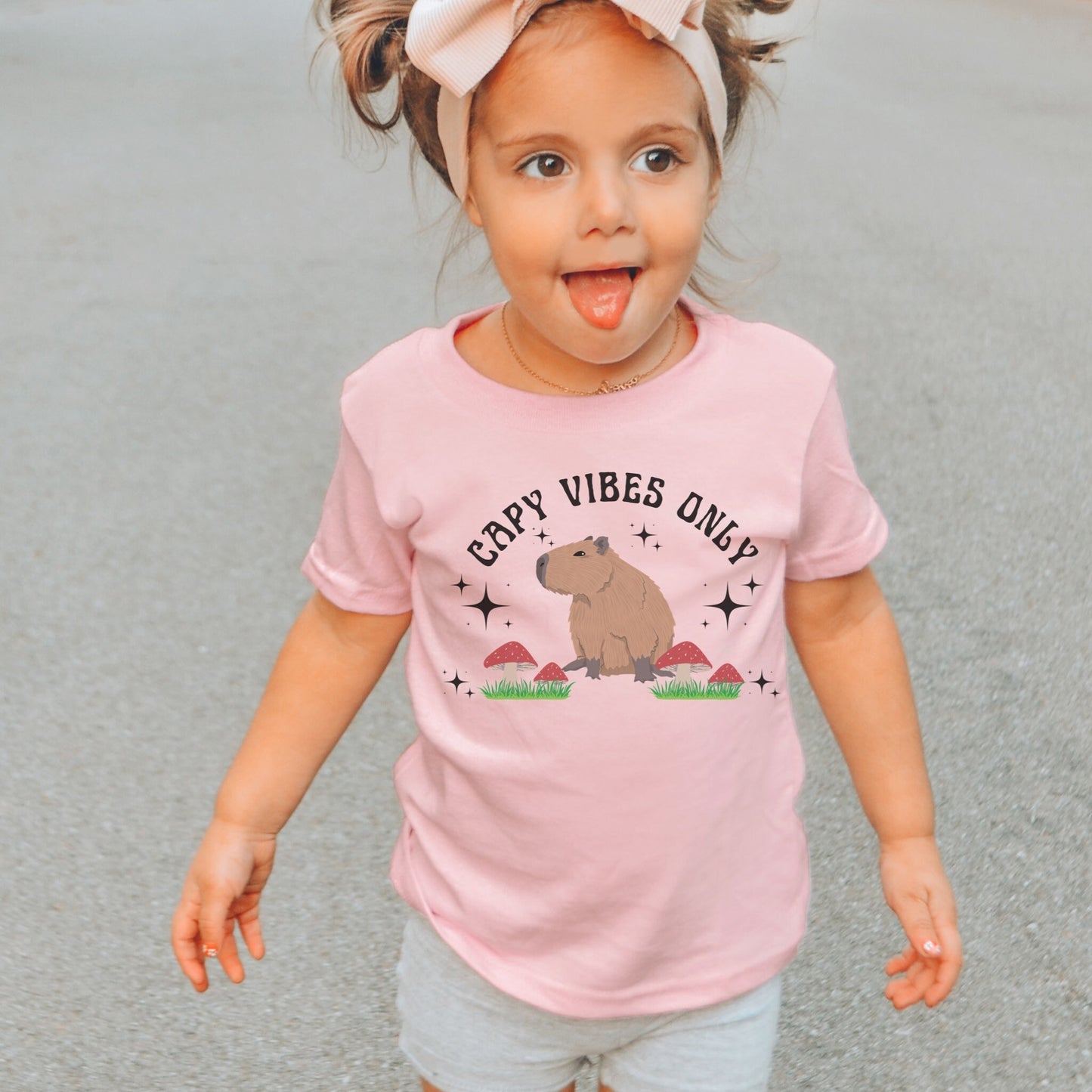 Capybara Shirt For Kids Retro Toddler Mushroom Shirt Cottagecore Clothes Capy Vibes Capybara Gift Kids Youth Capybara Shirt Capy Shirt Girl