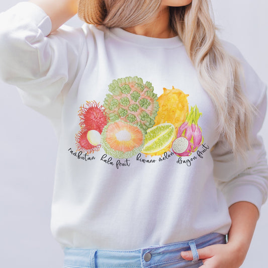 Fruit Shirt Rare Fruit Sweatshirt Exotic Fruit Vacation Shirt Fruit Sweater Dragon Fruit Rambutan Cottagecore Shirt