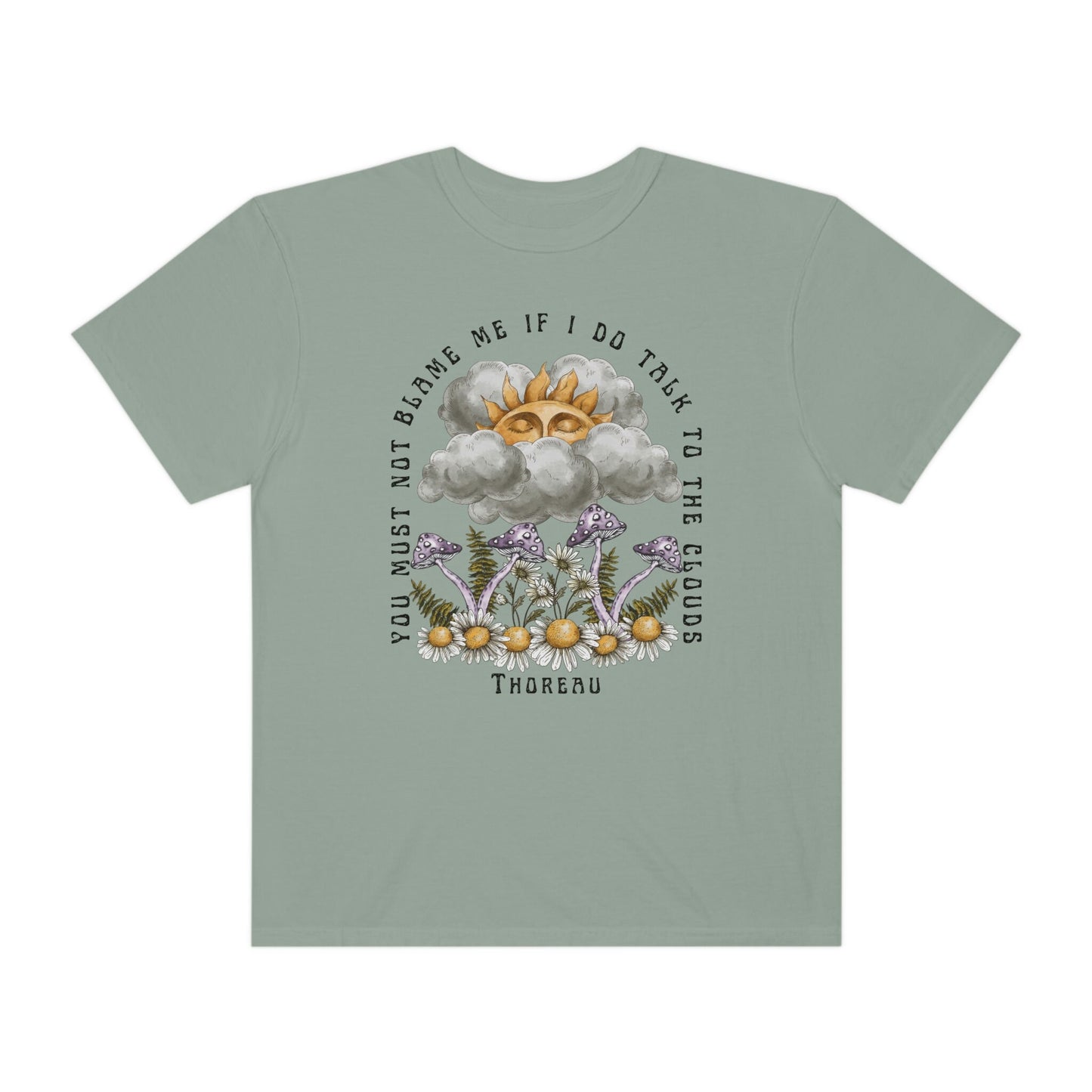 Mushroom Shirt Sunshine Comfort Colors® Henry David Thoreau Goblincore Poet Shirt Literary Forestcore Grunge Fairycore Nature Light Academia