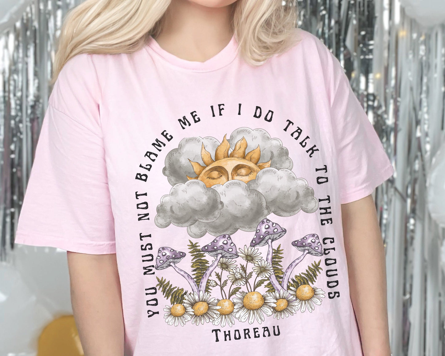 Mushroom Shirt Sunshine Comfort Colors® Henry David Thoreau Goblincore Poet Shirt Literary Forestcore Grunge Fairycore Nature Light Academia