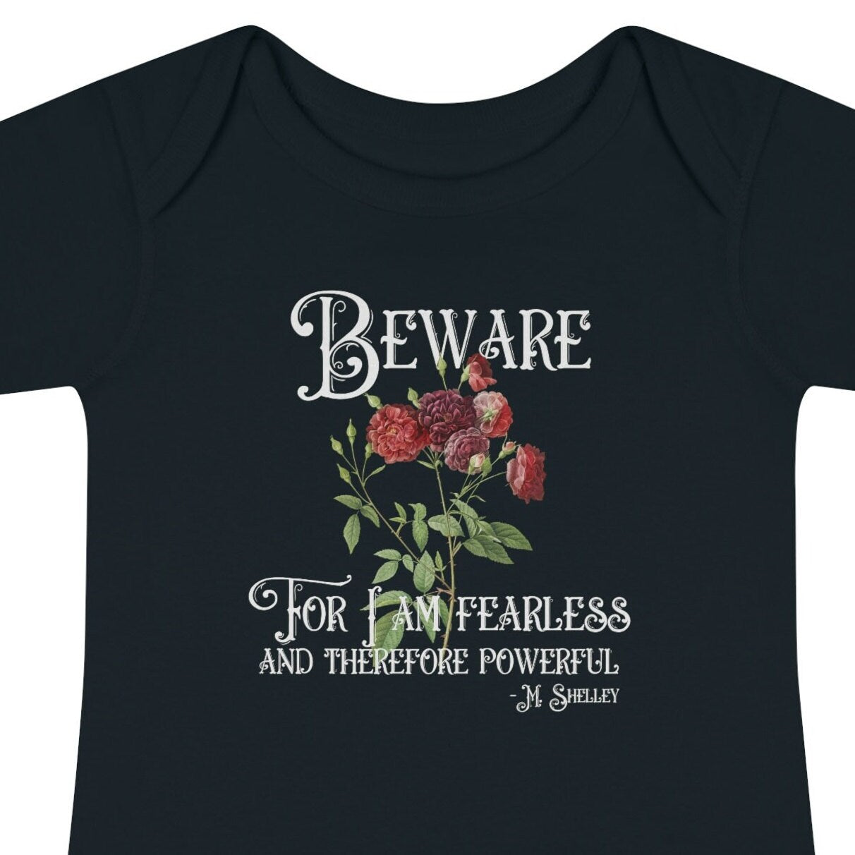 Dark Academia Baby Girl Bodysuit Feminist Baby Clothes Mary Shelley Quote Goth Baby Gothic Bookish Baby Dark Cottagecore Infant Girl Clothes