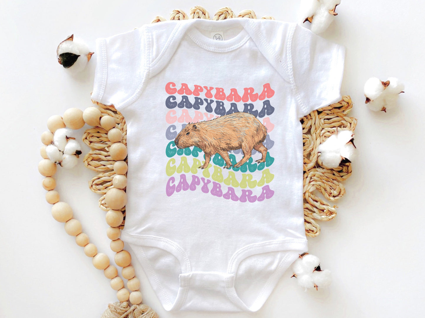 Capybara Baby Bodysuit, Capybara Lover, Capybara Baby Gift, Weirdcore Baby Clothes, Retro Baby Clothes, Animal Lover infant Bodysuit