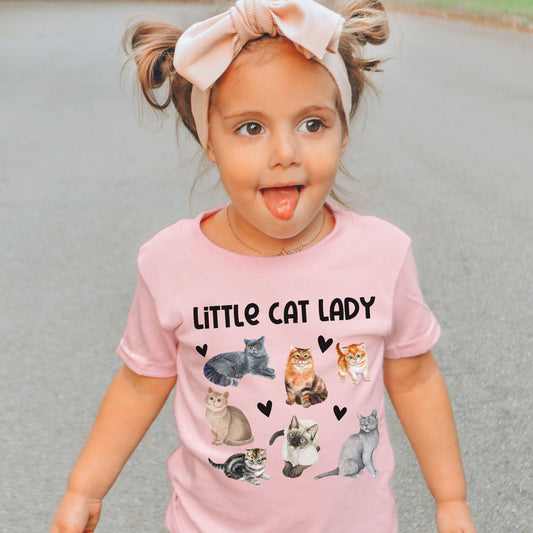 Little Cat Lady Cat Shirts For Kids Cat Shirt Girl Cat Lover Girl Gift Cat Shirt Toddler Girl Kitten Lover Tee Funny Cat Shirt for Kids