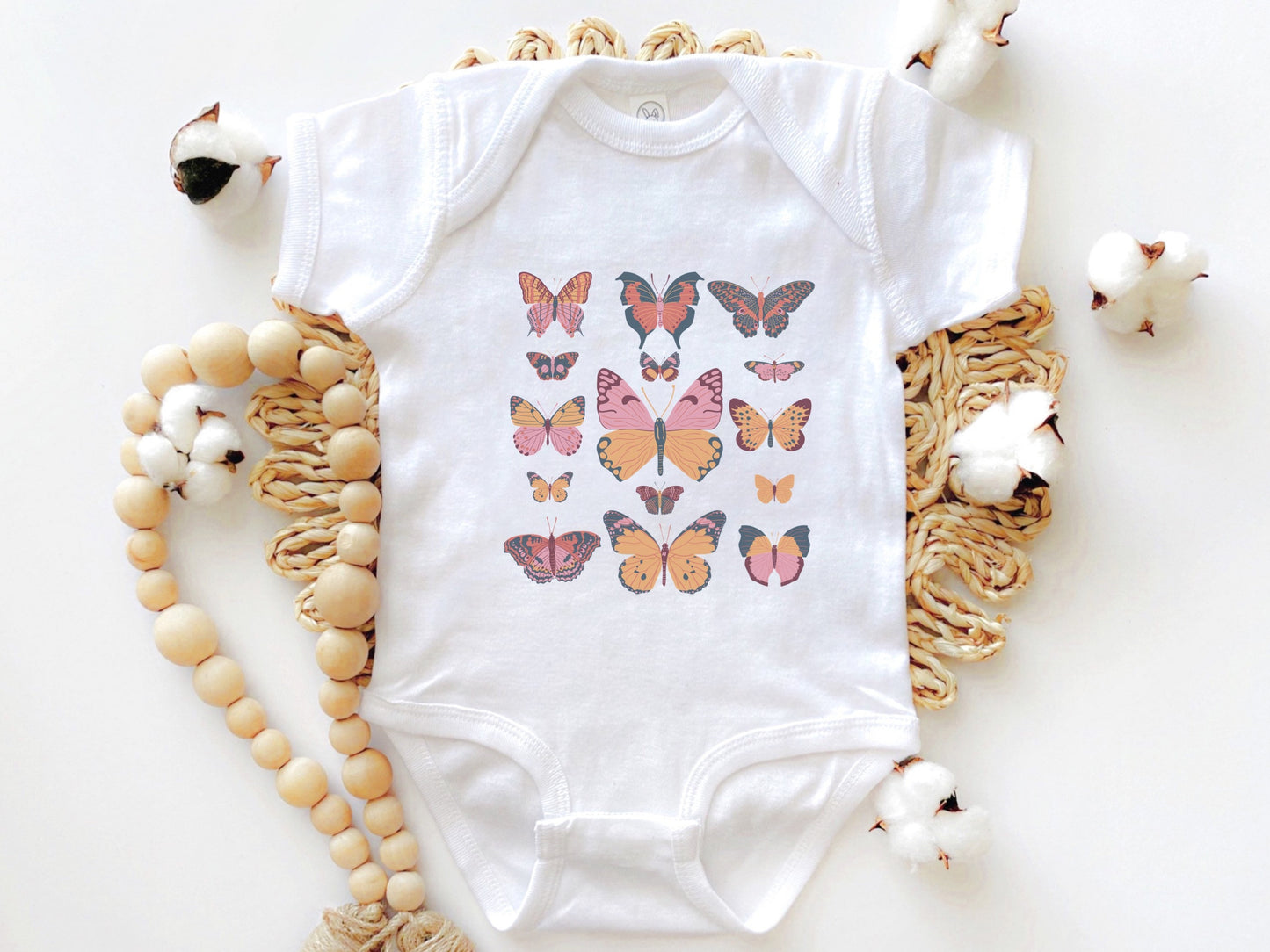 Butterfly Bodysuit for Baby Girl, Cottagecore Baby Girl Clothes, Butterfly Birthday Bodysuit, Fairycore Baby Clothes, Moth Baby Clothes