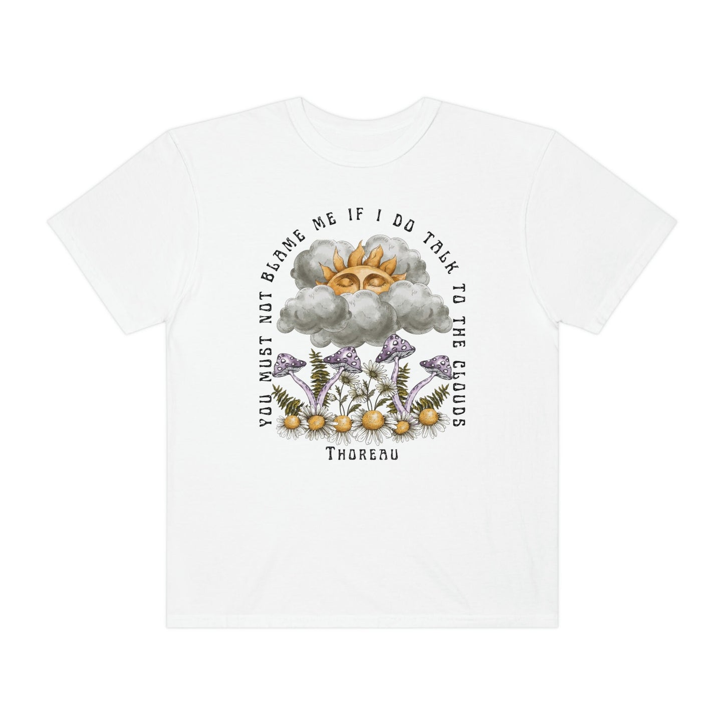 Mushroom Shirt Sunshine Comfort Colors® Henry David Thoreau Goblincore Poet Shirt Literary Forestcore Grunge Fairycore Nature Light Academia