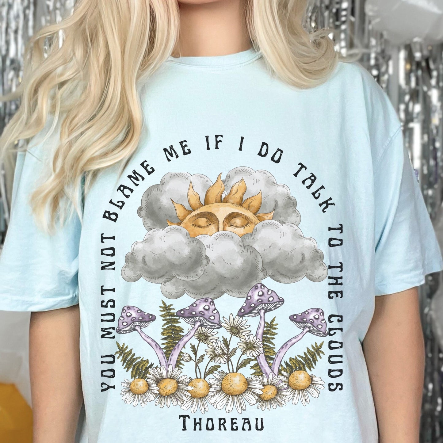 Mushroom Shirt Sunshine Comfort Colors® Henry David Thoreau Goblincore Poet Shirt Literary Forestcore Grunge Fairycore Nature Light Academia