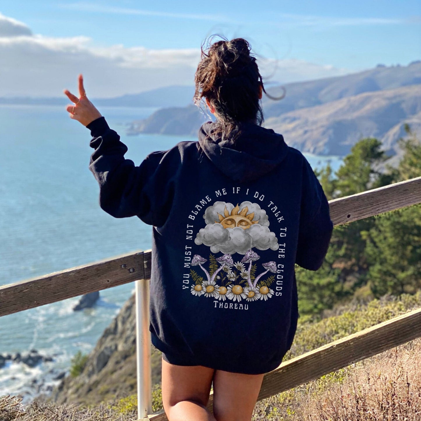 Mushroom Hoodie Sunshine Hoodie Henry David Thoreau Cottagecore Clothes Thoreau Quote Shirt Goblincore Fairy Core Light Academia Sweatshirt