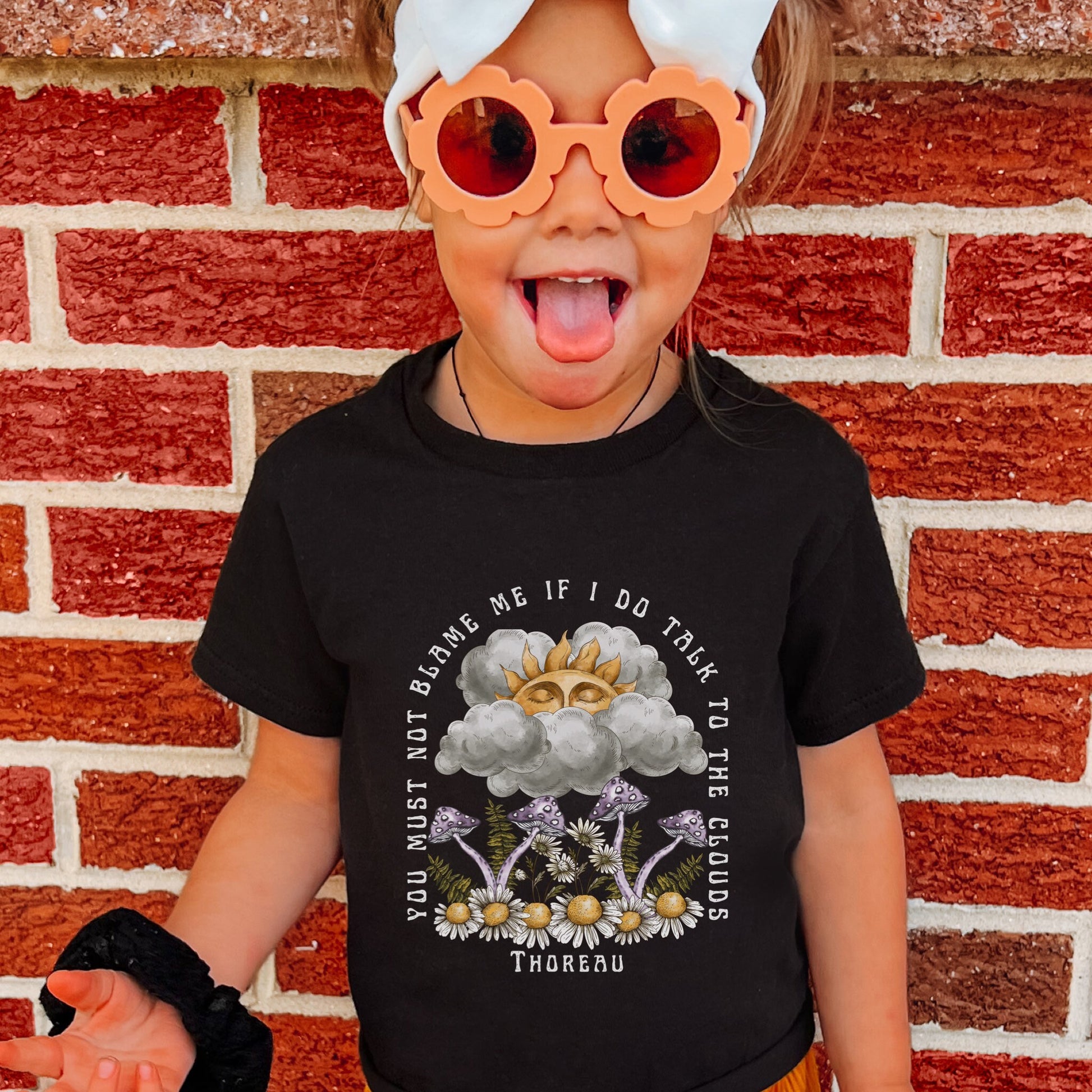 Mushroom Shirt Kids Thoreau Quote Sunshine Shirt Girls Literary Shirt Youth Bookish Gift Toddler Nature Shirt Poet Shirt Kids Light Academia