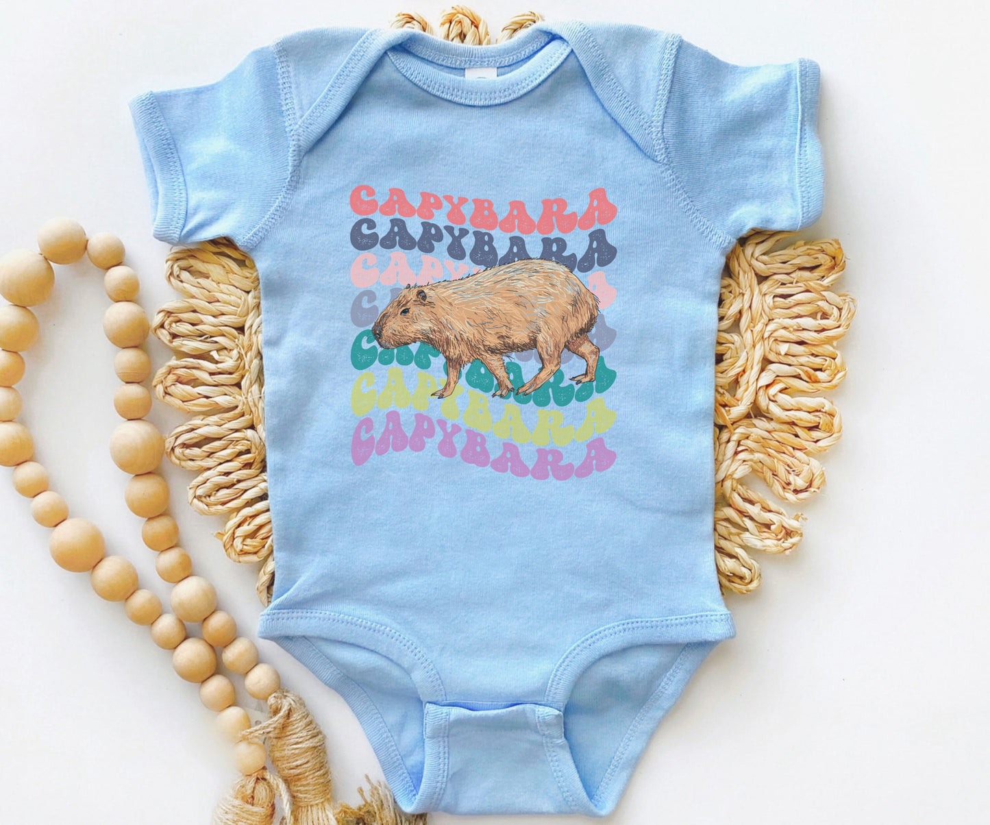 Capybara Baby Bodysuit, Capybara Lover, Capybara Baby Gift, Weirdcore Baby Clothes, Retro Baby Clothes, Animal Lover infant Bodysuit