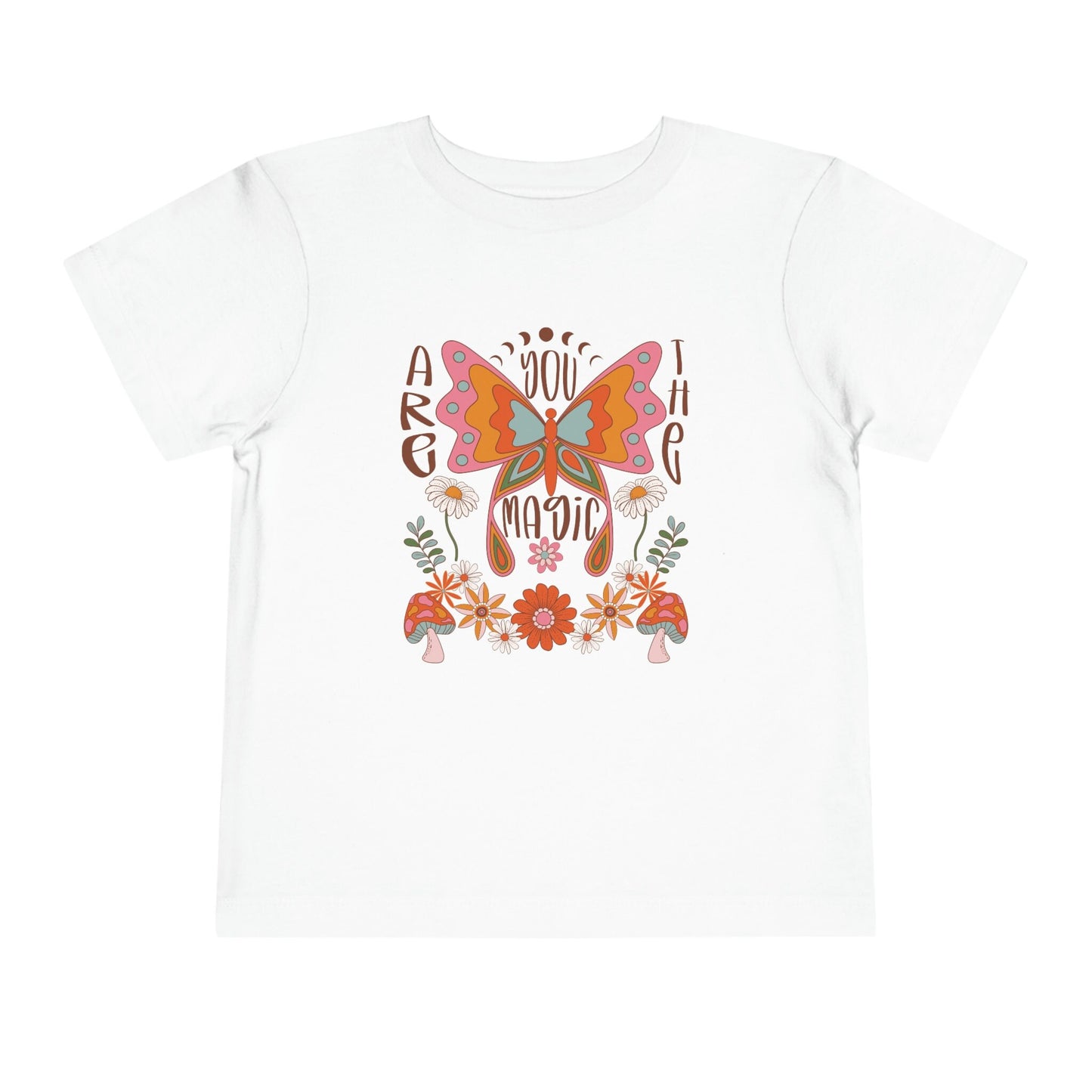 Butterfly Shirt Girl, Mushroom Shirt Toddler, Kids Shirts With Sayings, Aesthetic Shirt Girls Magic Mushroom Shirt Retro Flower Hippie Tee