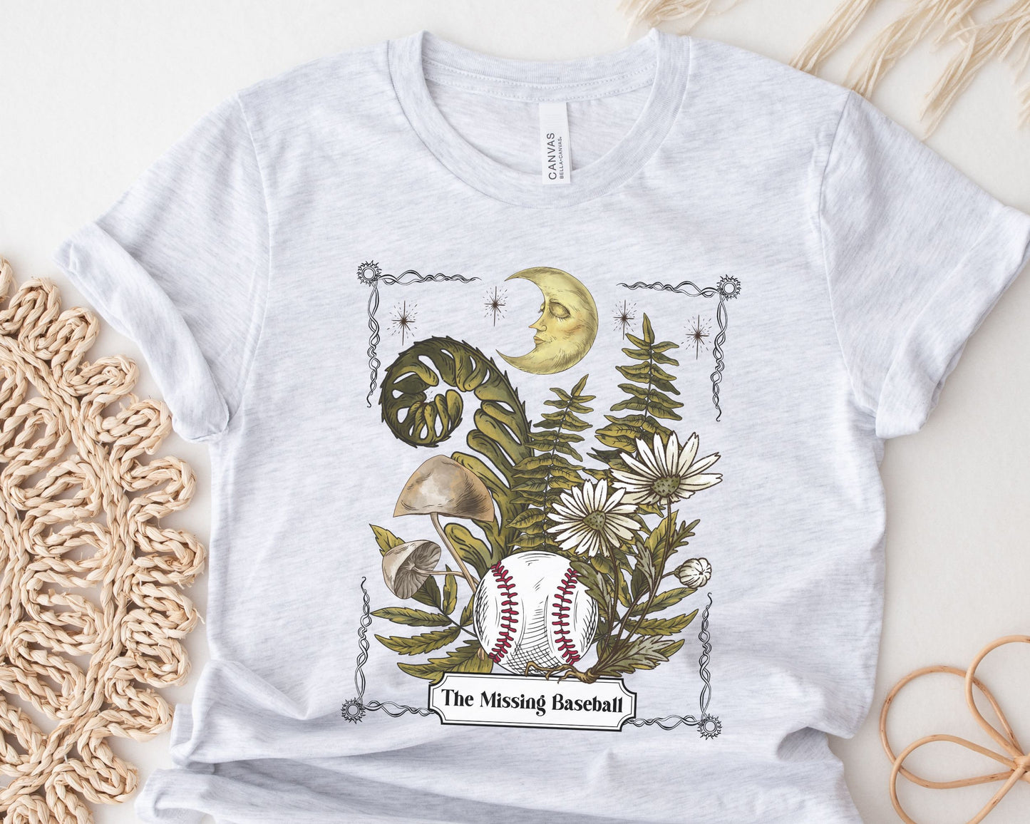 Missing Baseball, Baseball Shirt For Moms, Tarot Tshirt, Forest Shirt, Funny Baseball Shirt, Gift For Mom With Boys, Mystical Moon Mom Tee