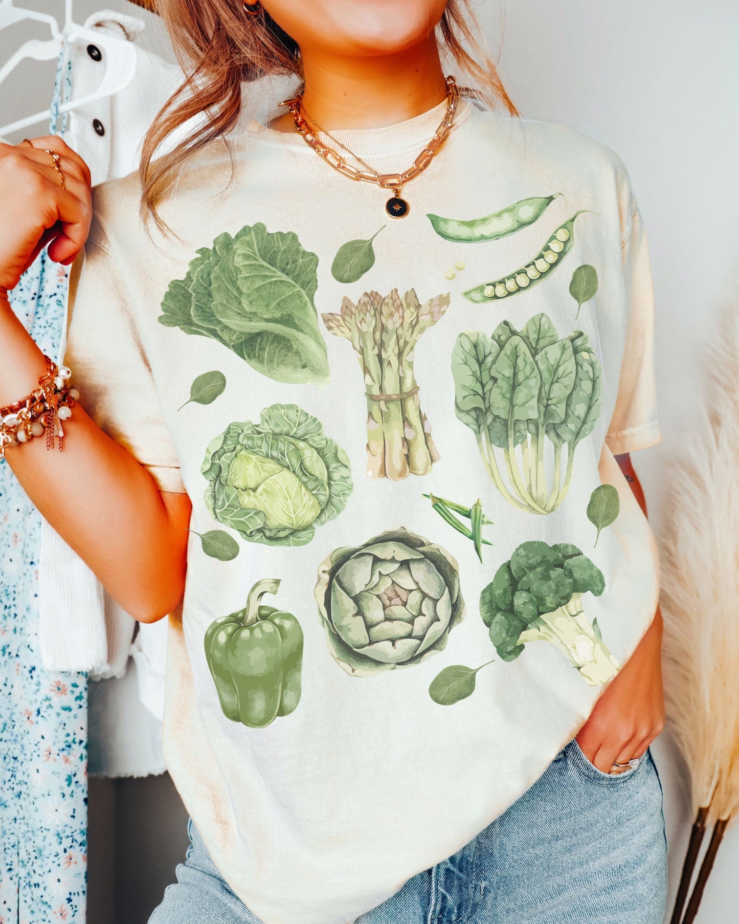 Veggie TShirt Comfort Colors Vegetable Shirt Vegetarian Shirt Vegan Shirt Green Vegetables Greens Lifestyle Fitness Tee Green Veggies Lover