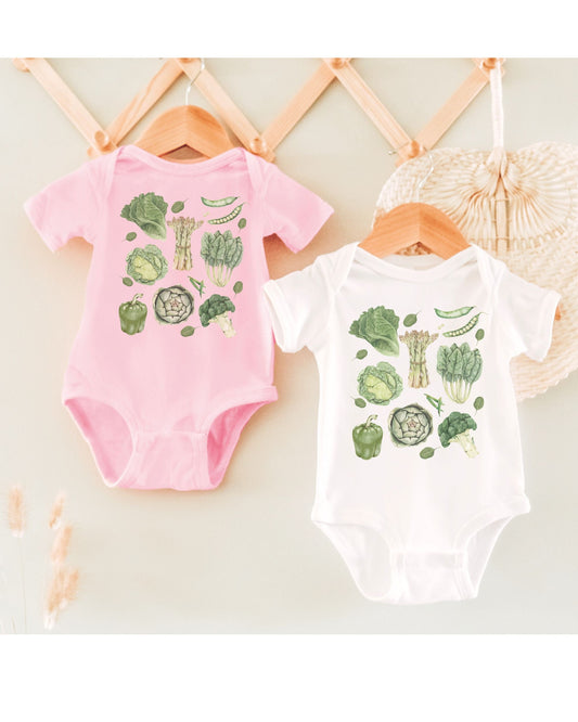 Veggie baby Bodysuit Vegetable Shirt for Baby Vegetable Bodysuit Gardening Baby Clothes CottageCore Baby Clothes Gender Neutral Baby Gift