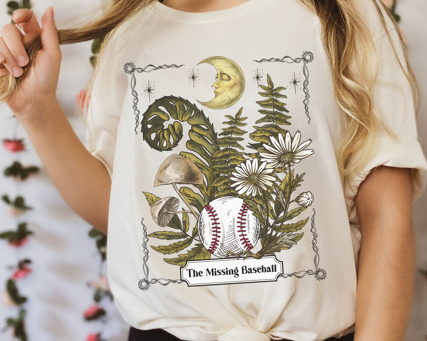Missing Baseball, Baseball Shirt For Moms, Tarot Tshirt, Forest Shirt, Funny Baseball Shirt, Gift For Mom With Boys, Mystical Moon Mom Tee