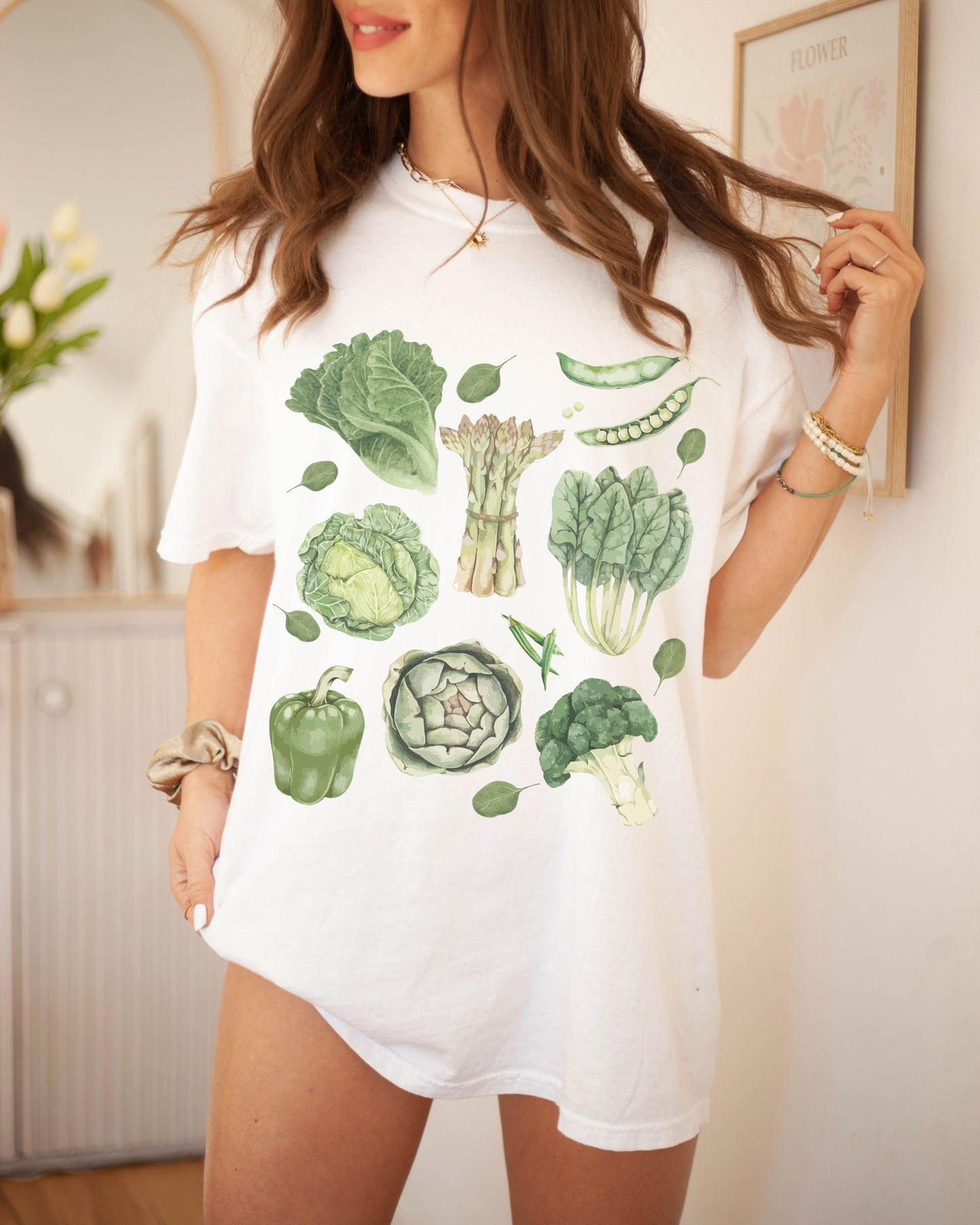 Veggie TShirt Comfort Colors Vegetable Shirt Vegetarian Shirt Vegan Shirt Green Vegetables Greens Lifestyle Fitness Tee Green Veggies Lover