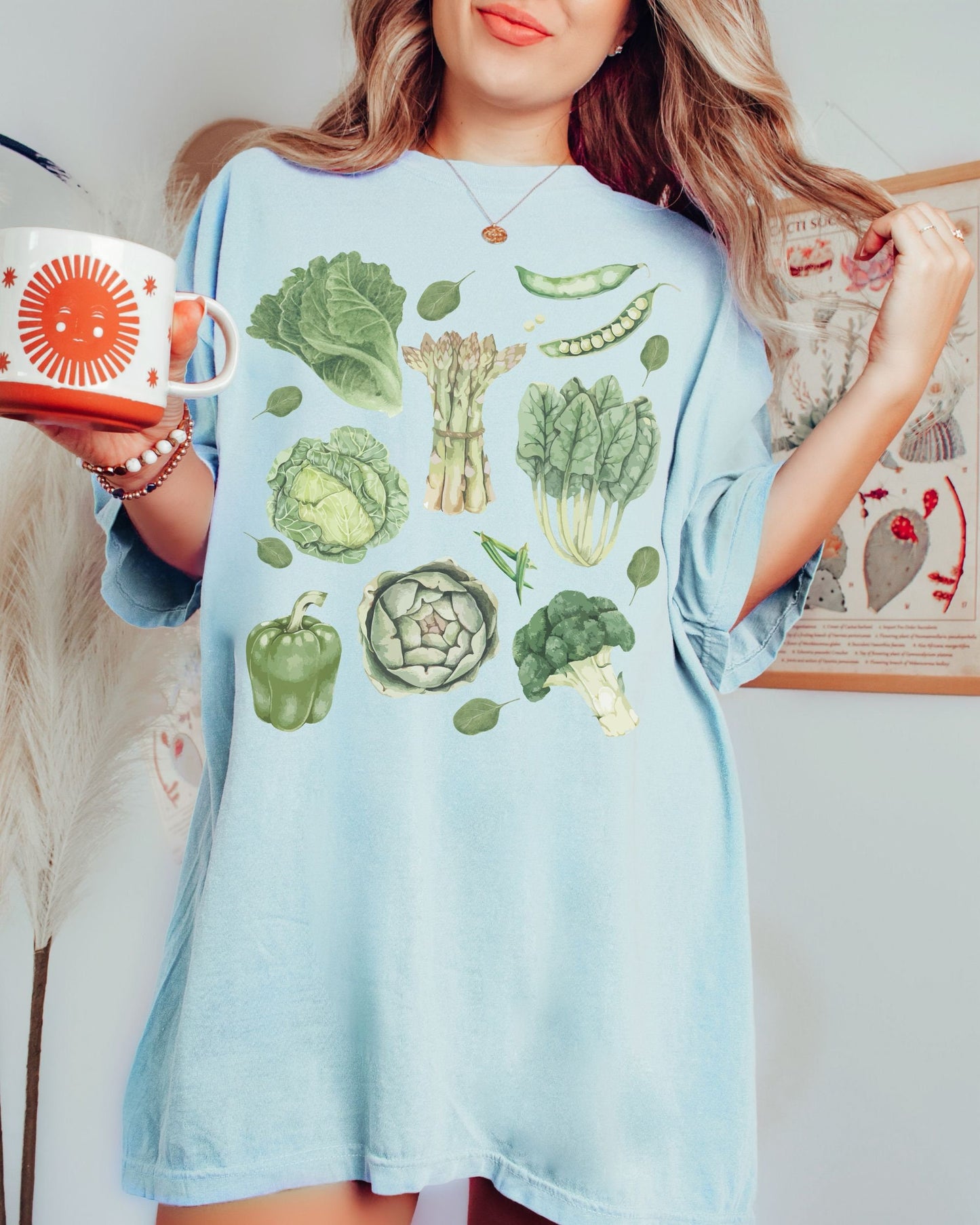 Veggie TShirt Comfort Colors Vegetable Shirt Vegetarian Shirt Vegan Shirt Green Vegetables Greens Lifestyle Fitness Tee Green Veggies Lover