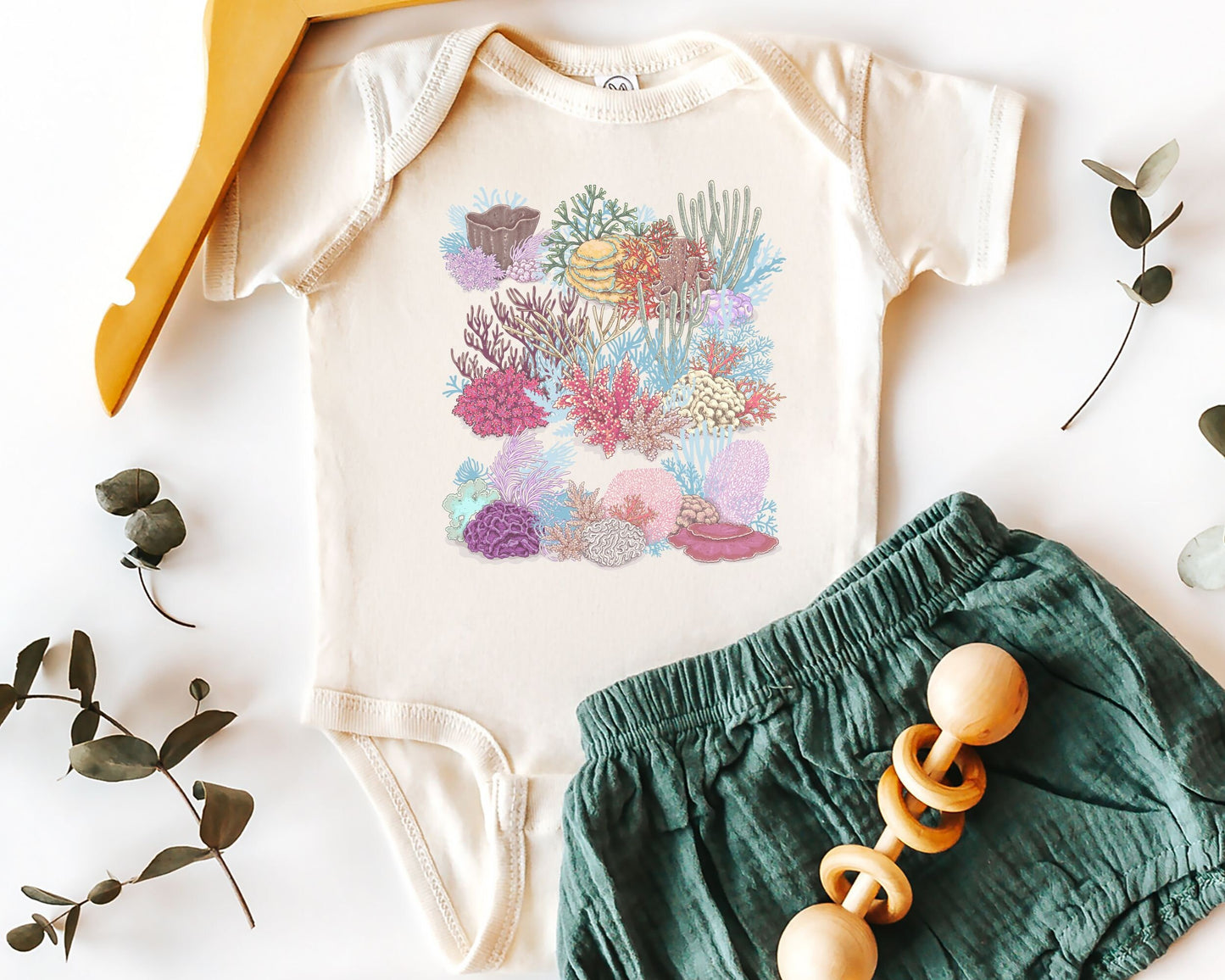 Coral Reef Baby Bodysuit Oceancore Baby Mermaidcore Bodysuit Ocean 1st Birthday Beach Bodysuit for Baby Mermaid Baby Shower Beachy Baby Gift