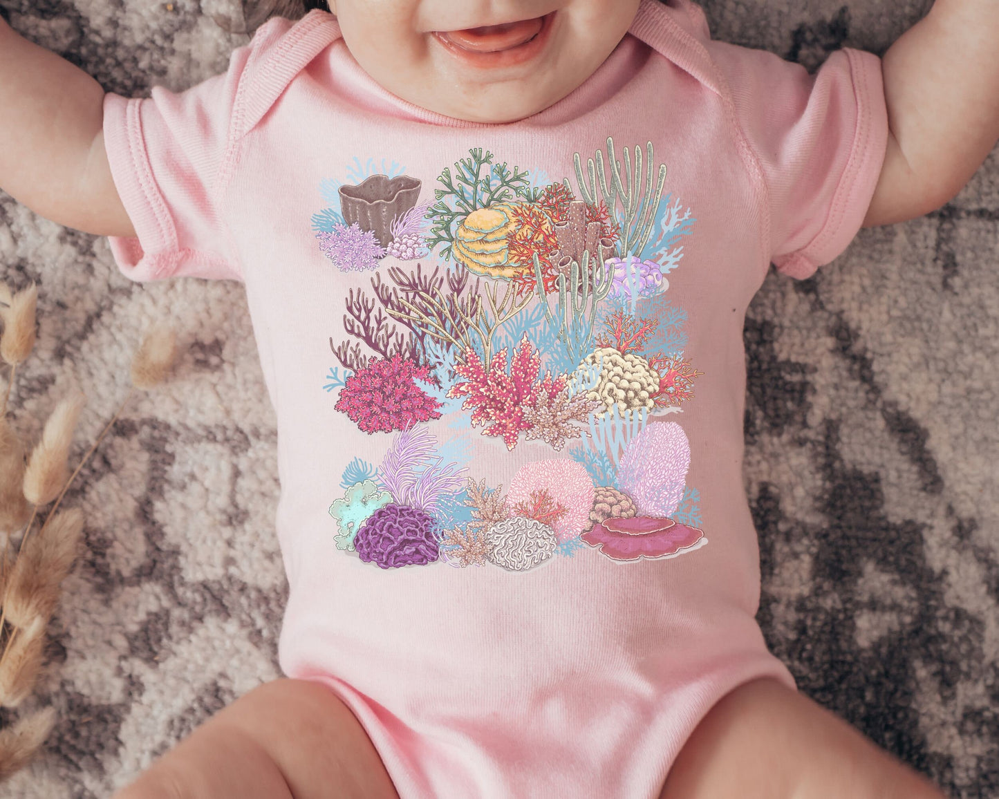 Coral Reef Baby Bodysuit Oceancore Baby Mermaidcore Bodysuit Ocean 1st Birthday Beach Bodysuit for Baby Mermaid Baby Shower Beachy Baby Gift