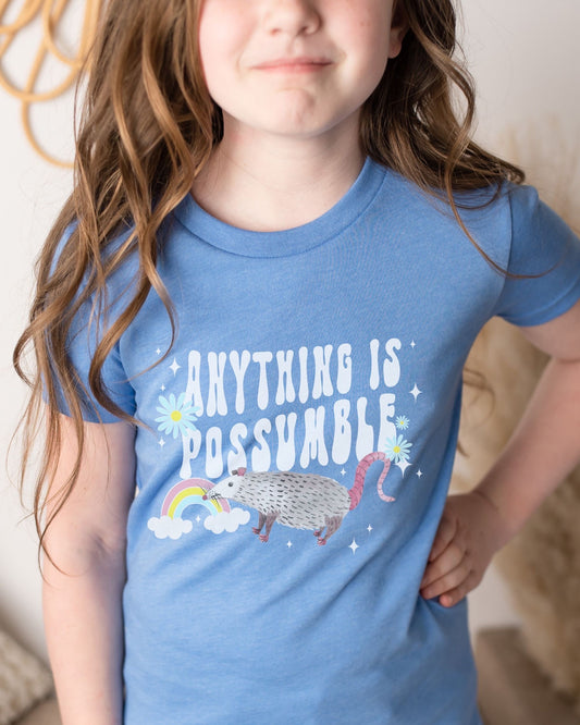 Possum Shirt for Kids Opossum Shirt Toddler Possum Gift for Kids Retro Rainbow Animal Tee for Kids Positive Tshirt for Youth Toddler