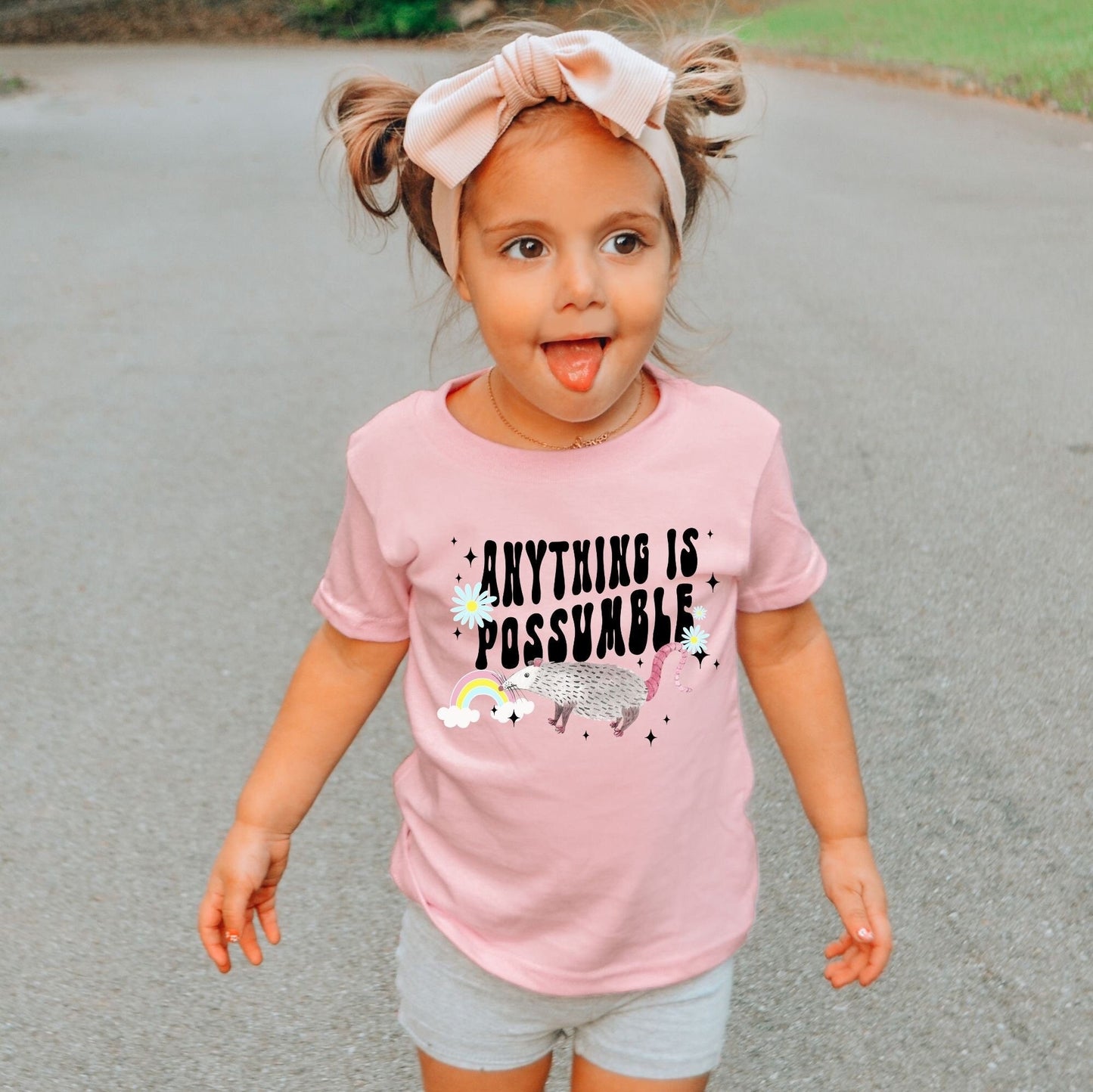 Possum Shirt for Kids Opossum Shirt Toddler Possum Gift for Kids Retro Rainbow Animal Tee for Kids Positive Tshirt for Youth Toddler