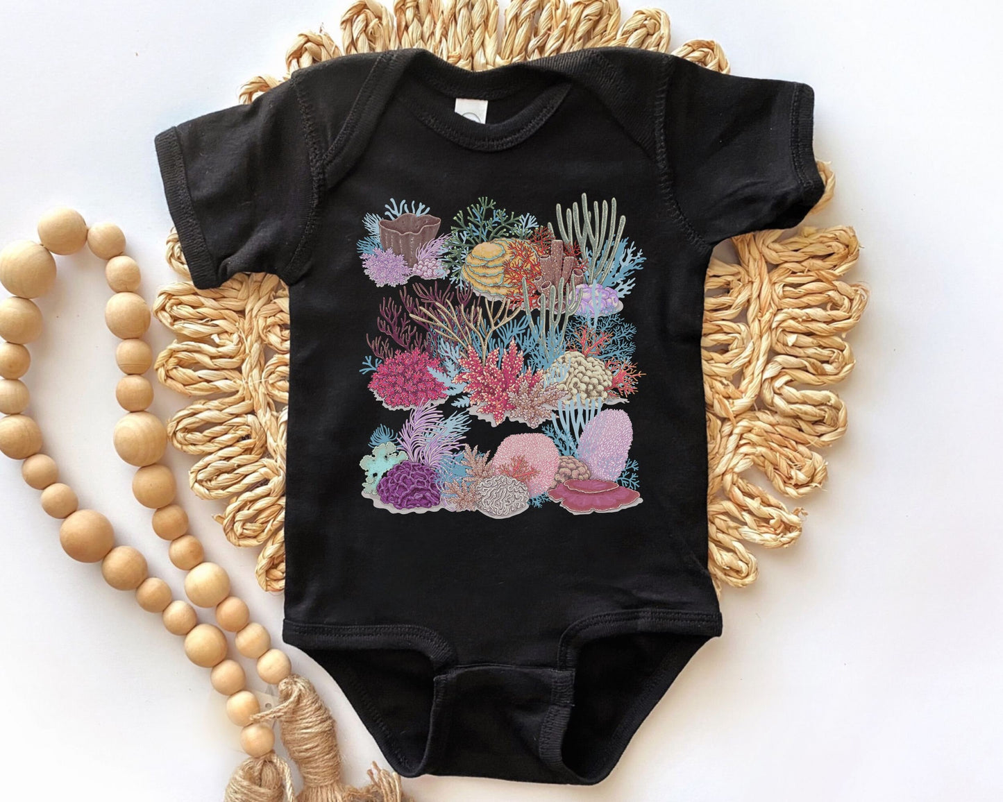 Coral Reef Baby Bodysuit Oceancore Baby Mermaidcore Bodysuit Ocean 1st Birthday Beach Bodysuit for Baby Mermaid Baby Shower Beachy Baby Gift