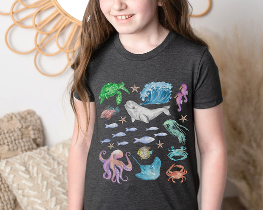 Ocean Shirt Kids Octopus Shirt Oceancore Mermaidcore Mermaid Core Mermaid Aesthetic Shirt Crustaceancore Summer Vacation Birthday Shirt Girl