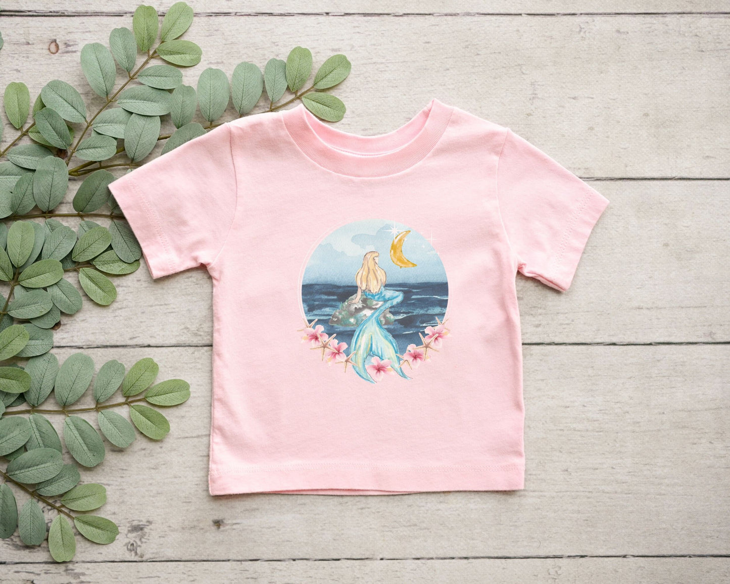 Mermaid Shirt Girl Hibiscus Shirt Starfish Moon Kids Shirt Ocean TShirt Oceancore MermaidCore Mermaid Aesthetic Mermaid Birthday Shirt Girl