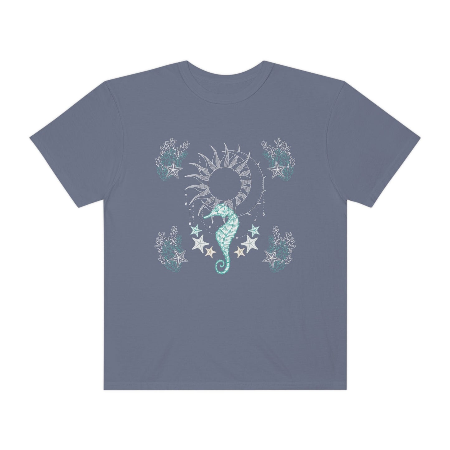 Sun and Moon Starfish Seahorse Comfort Colors® Shirt Oceancore Mermaidcore Ocean Inspired Clothes Mystical Ocean Shirt CrustaceanCore TShirt